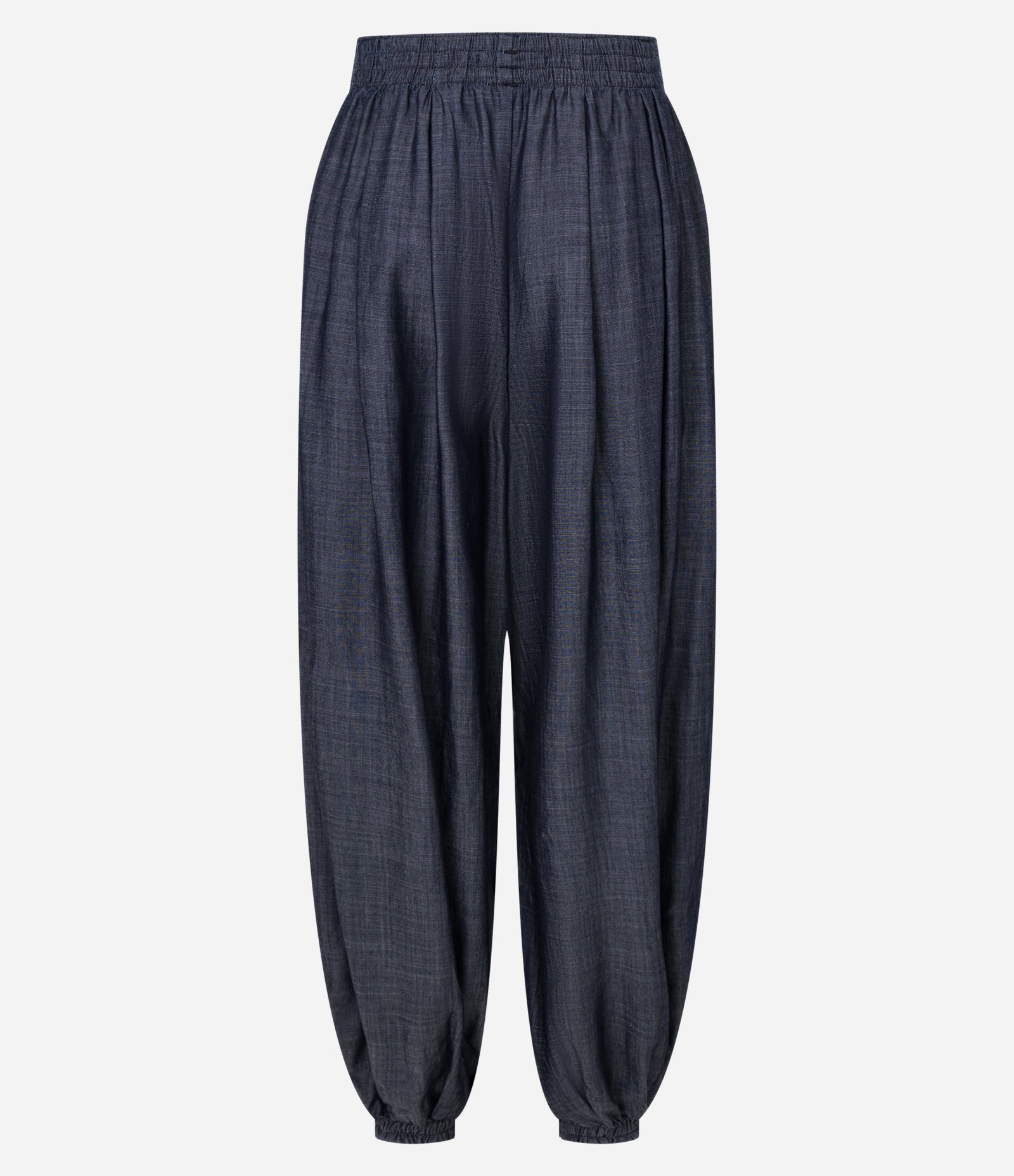 Calça Aladim em Jeans com Elástico no Cós Escuro 6