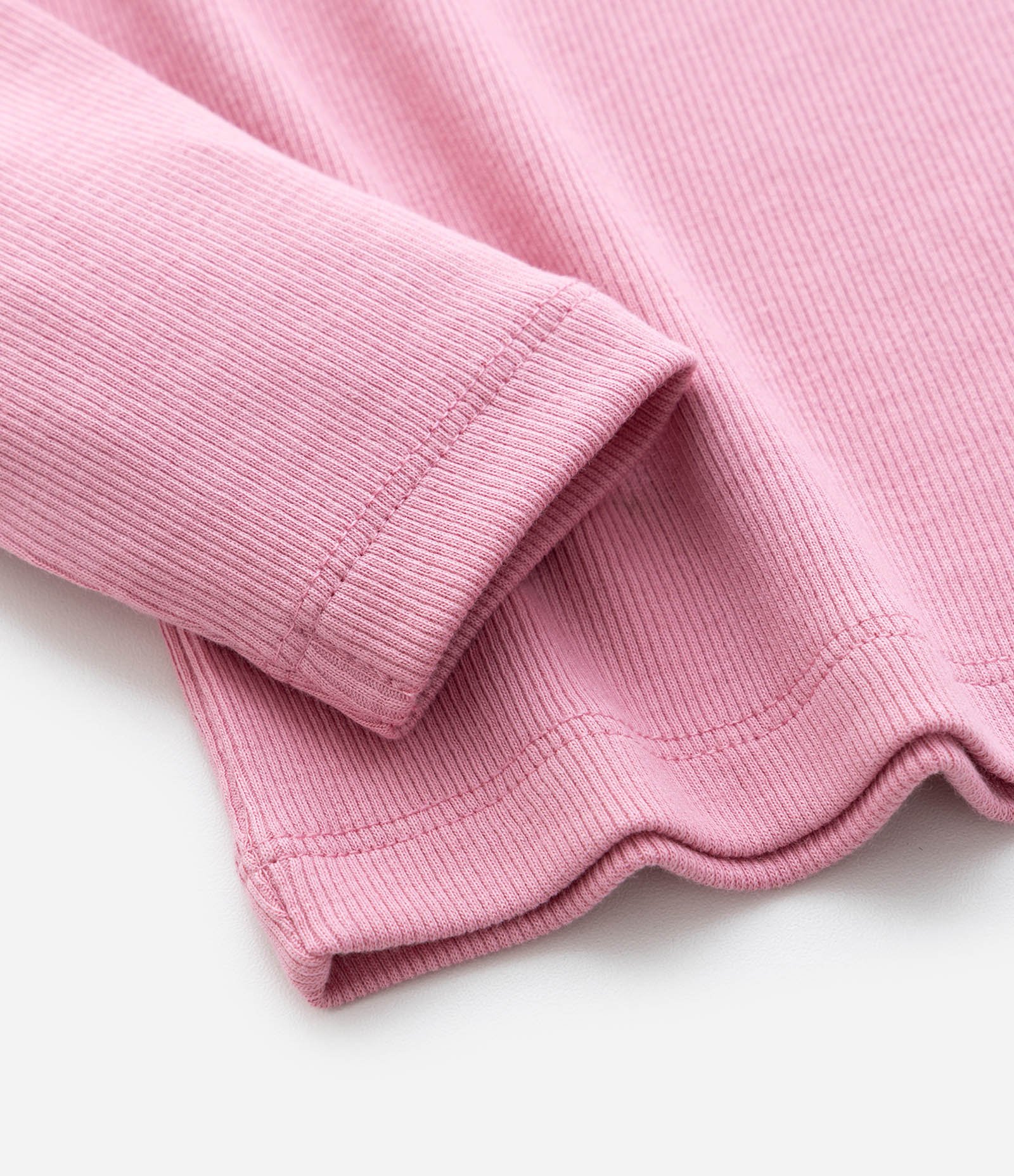 Camiseta Infantil Canelada com Babados nos Ombros – Tam 1 a 6 Anos Rosa Claro 4