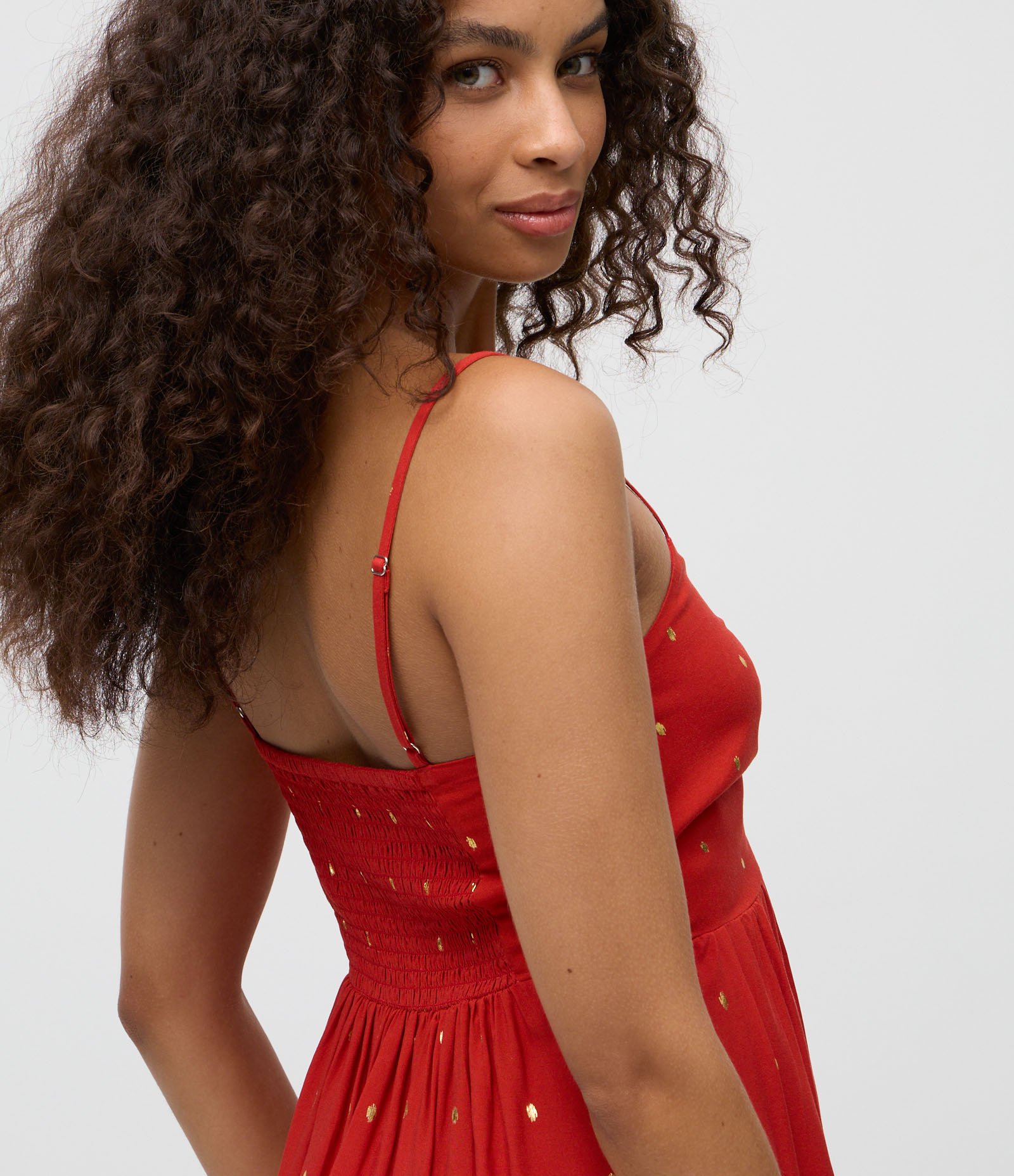 Vestido Curto em Viscose com Estampa Floral e Amarração no Busto Vermelho 4