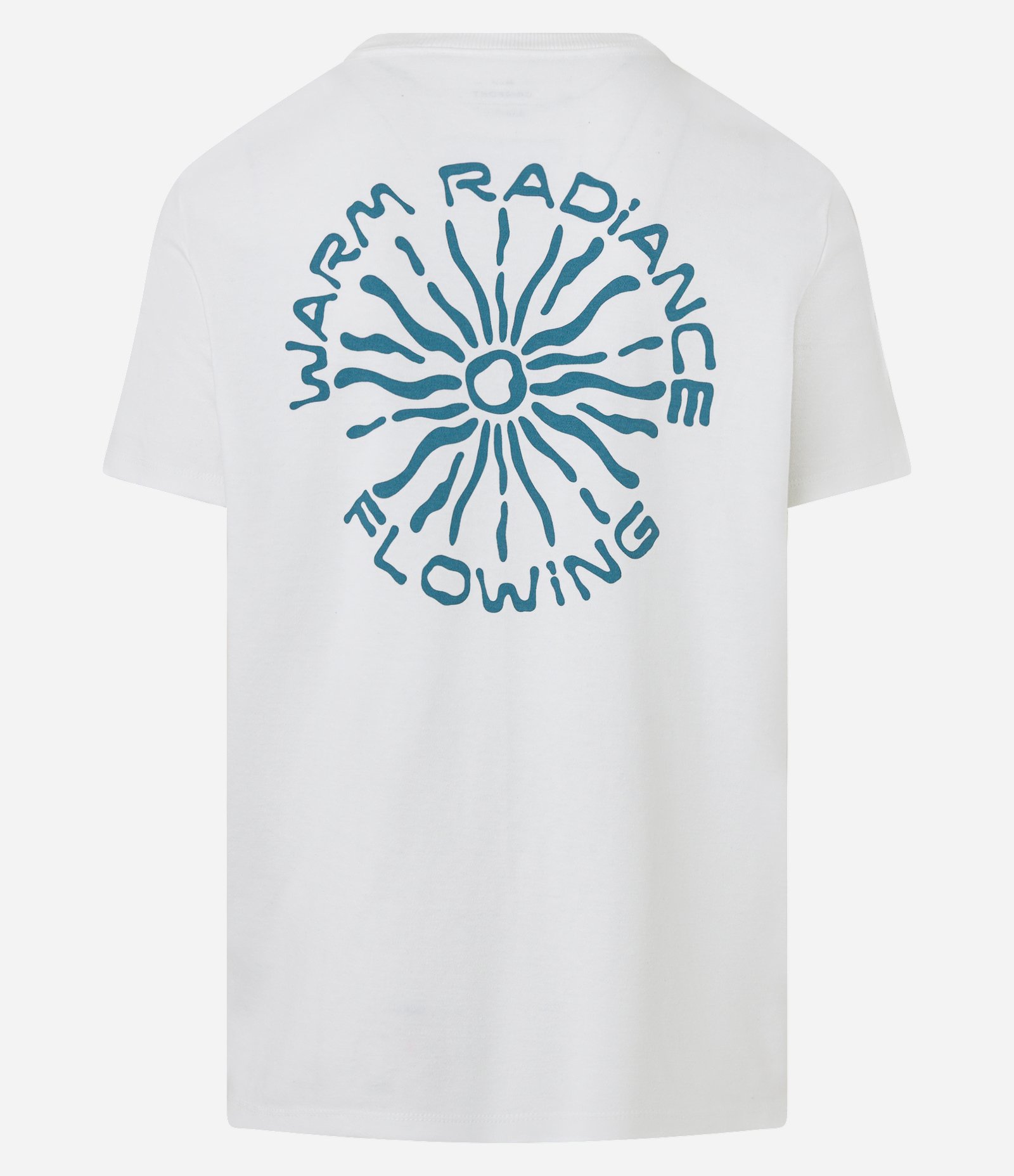 Camiseta Comfort em Meia Malha com Estampa Lettering em Geométrico Warm Radiance Branco 2
