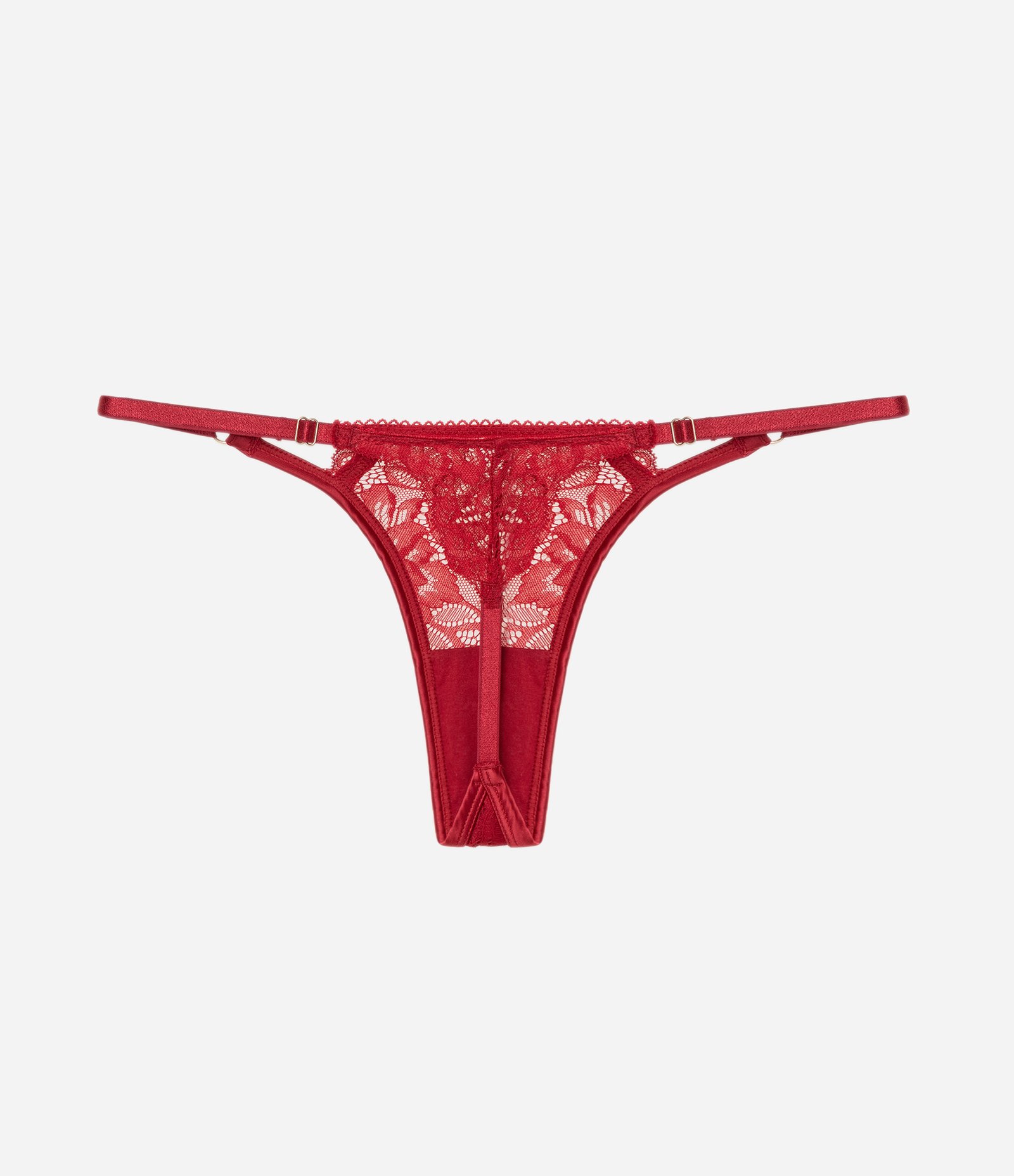 Calcinha String em Renda Floral Vermelho 6
