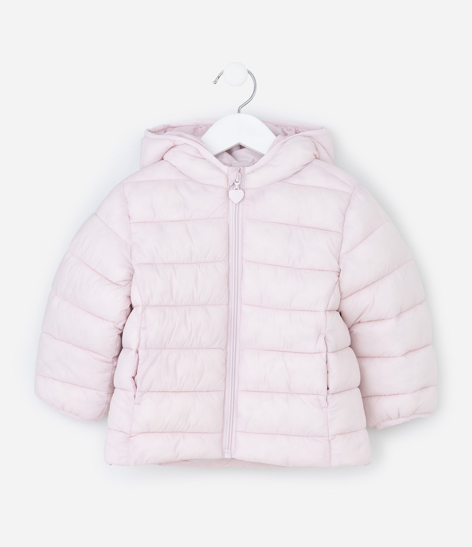 Jaqueta Puffer Infantil com Capuz - Tam 1 a 6 anos Rosa Claro 2