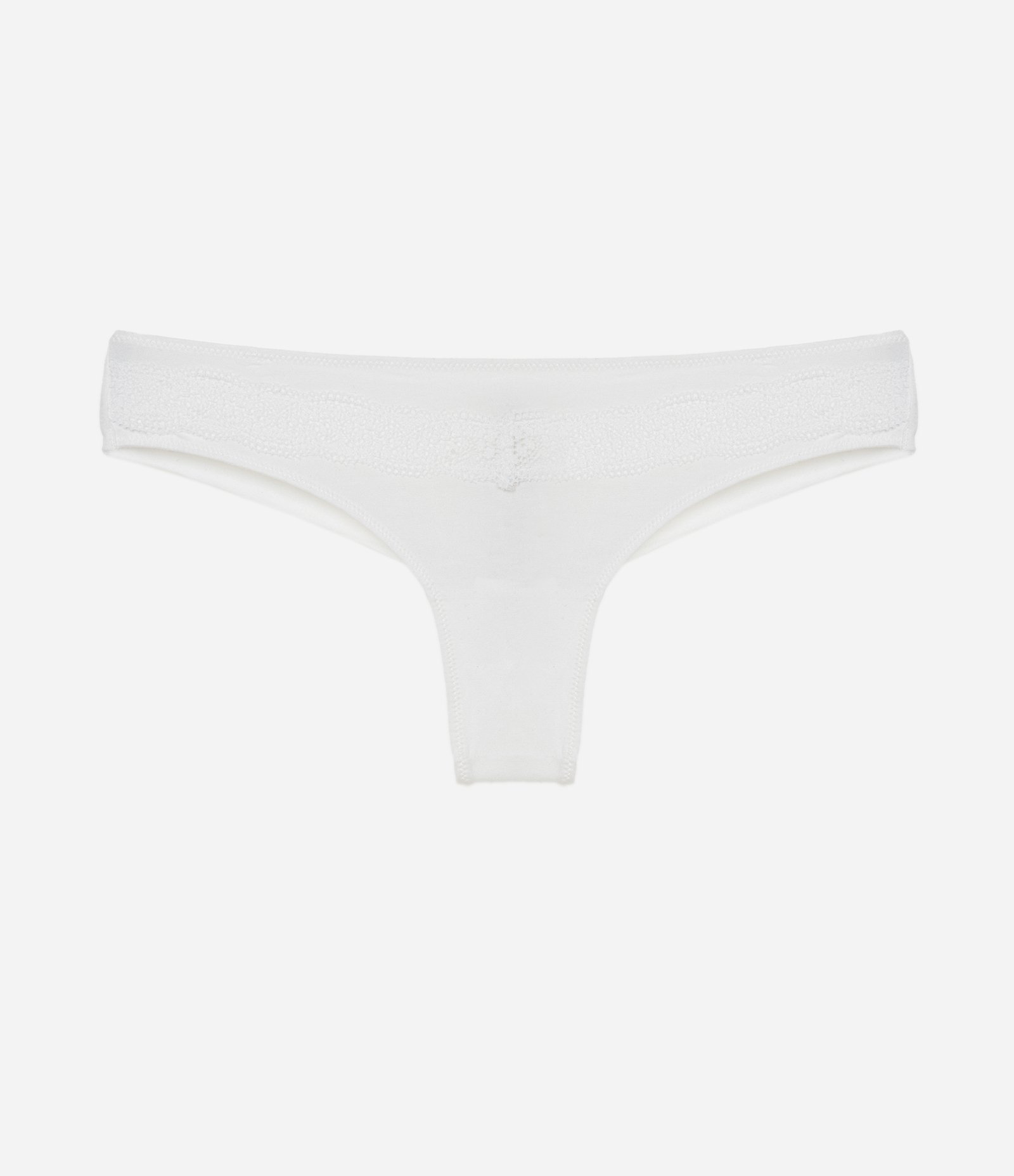 Calcinha Biquíni em Modal com Renda Branco 1