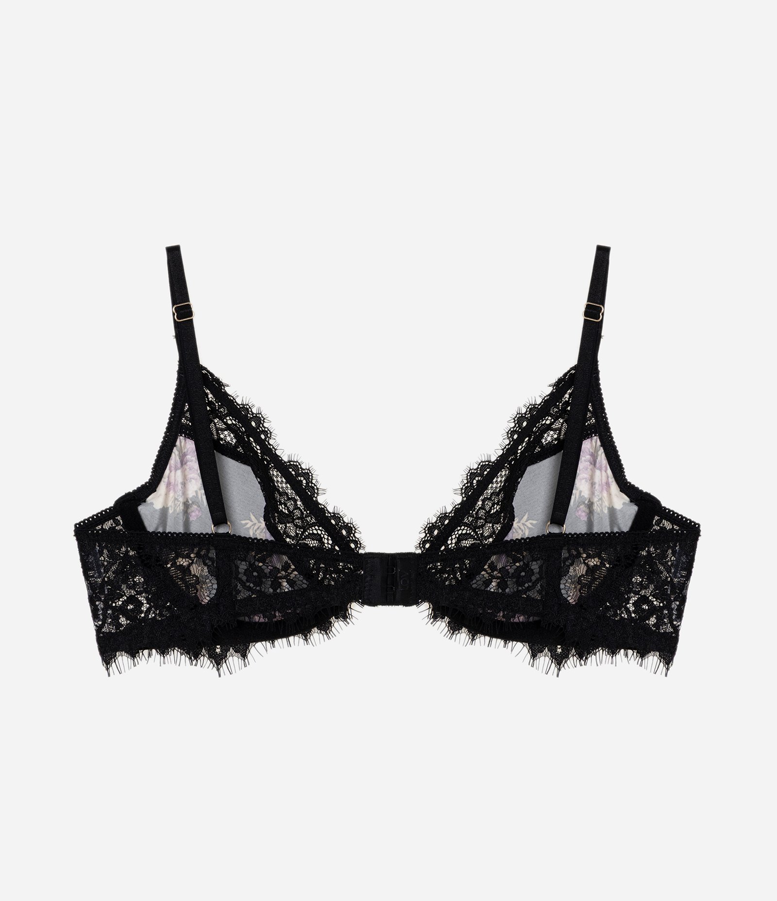 Sutiã Meia Taça com Detalhes de Renda Floral Preto 6