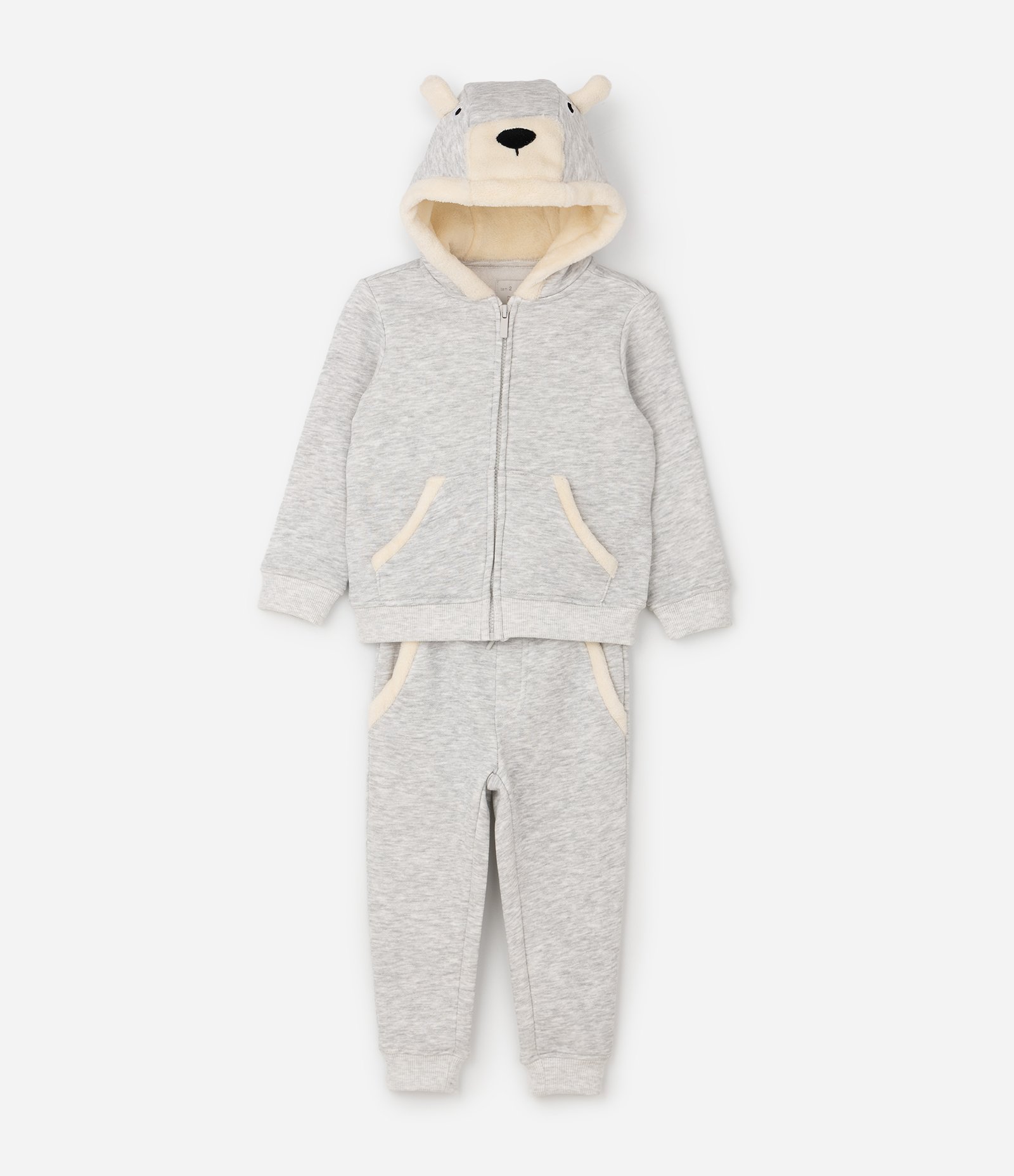 Conjunto Infantil com Detalhes de Bichinho – Tam 1 a 5/6 Anos Cinza Claro 1