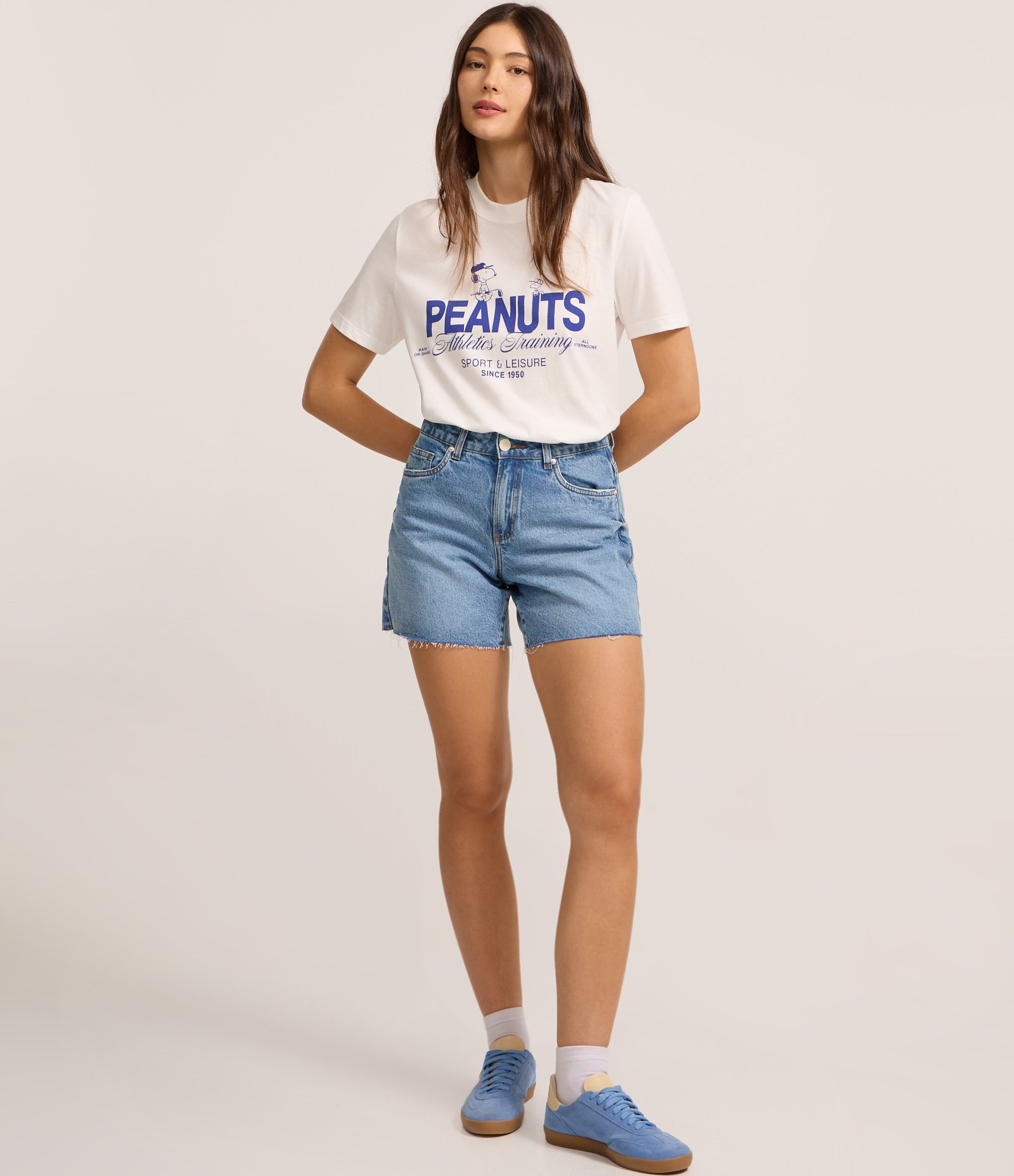 Camiseta T-shirt em Algodão com Estampa Peanuts Sport Training Branco 2