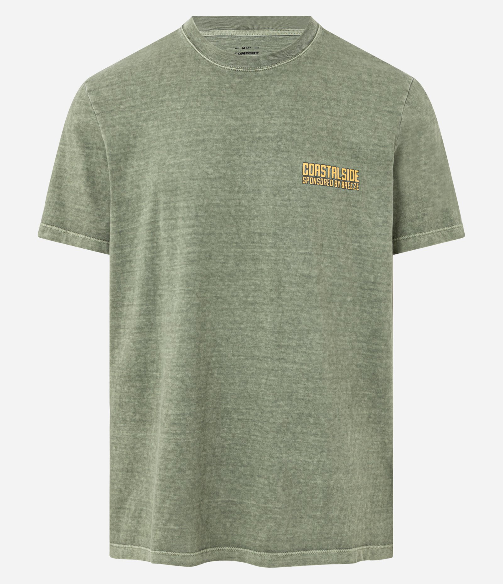 Camiseta Comfort em Algodão Estonada com Estampa Lettering Verde 1