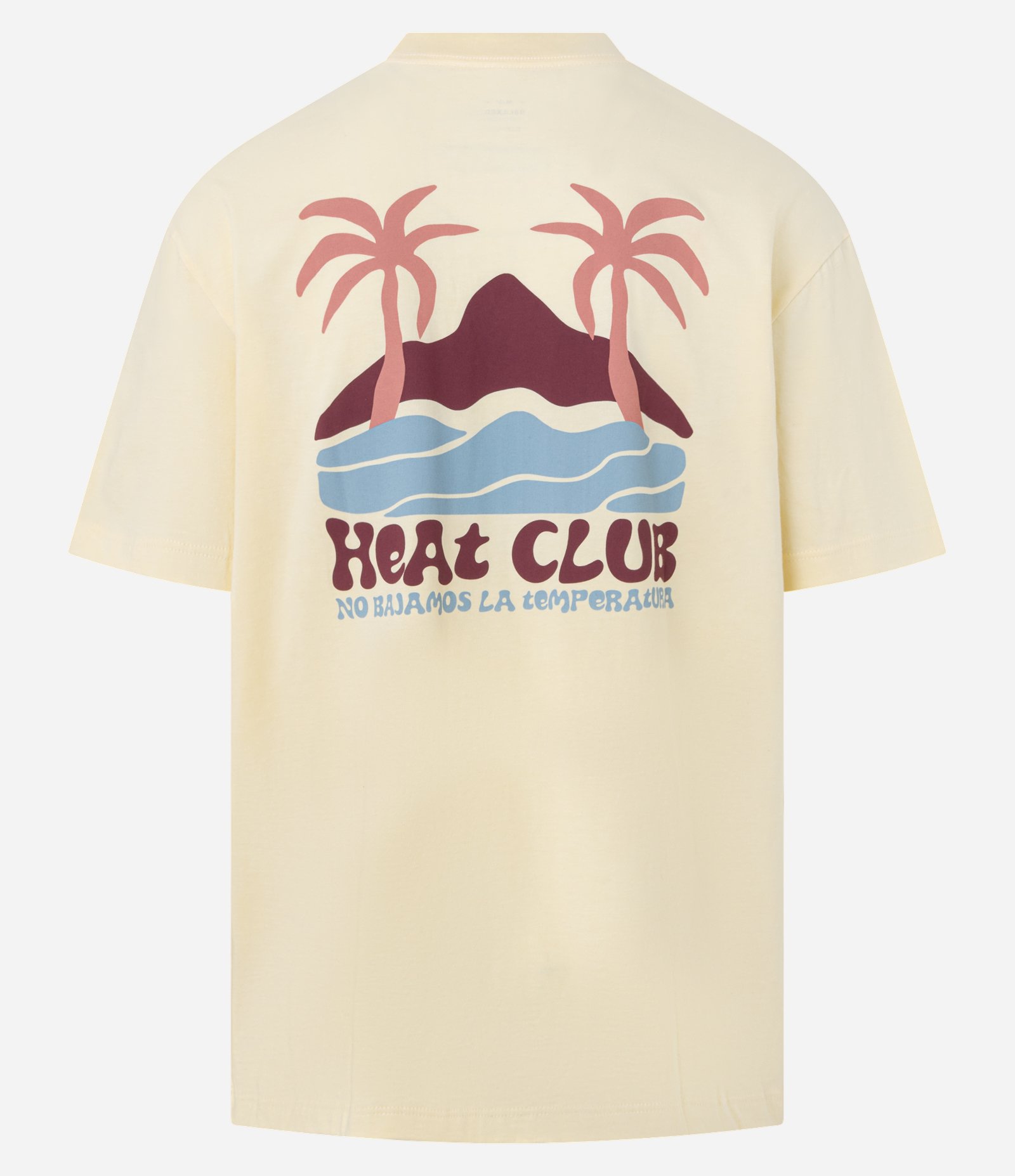 Camiseta Relaxed em Algodão com Estampa Praia Heat Club Bege 6
