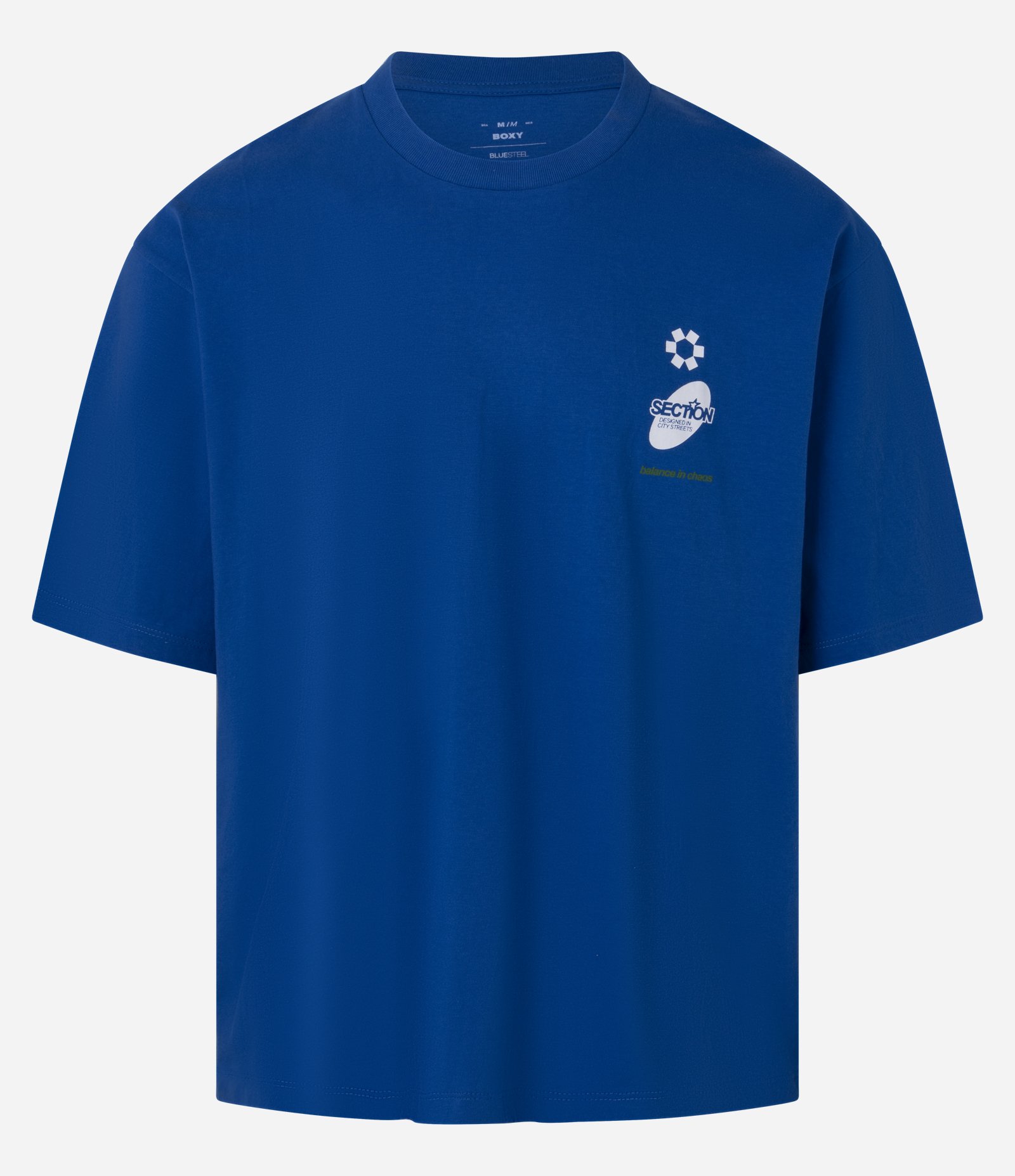 Camiseta Boxy em Algodão com Estampa Lettering Azul 5