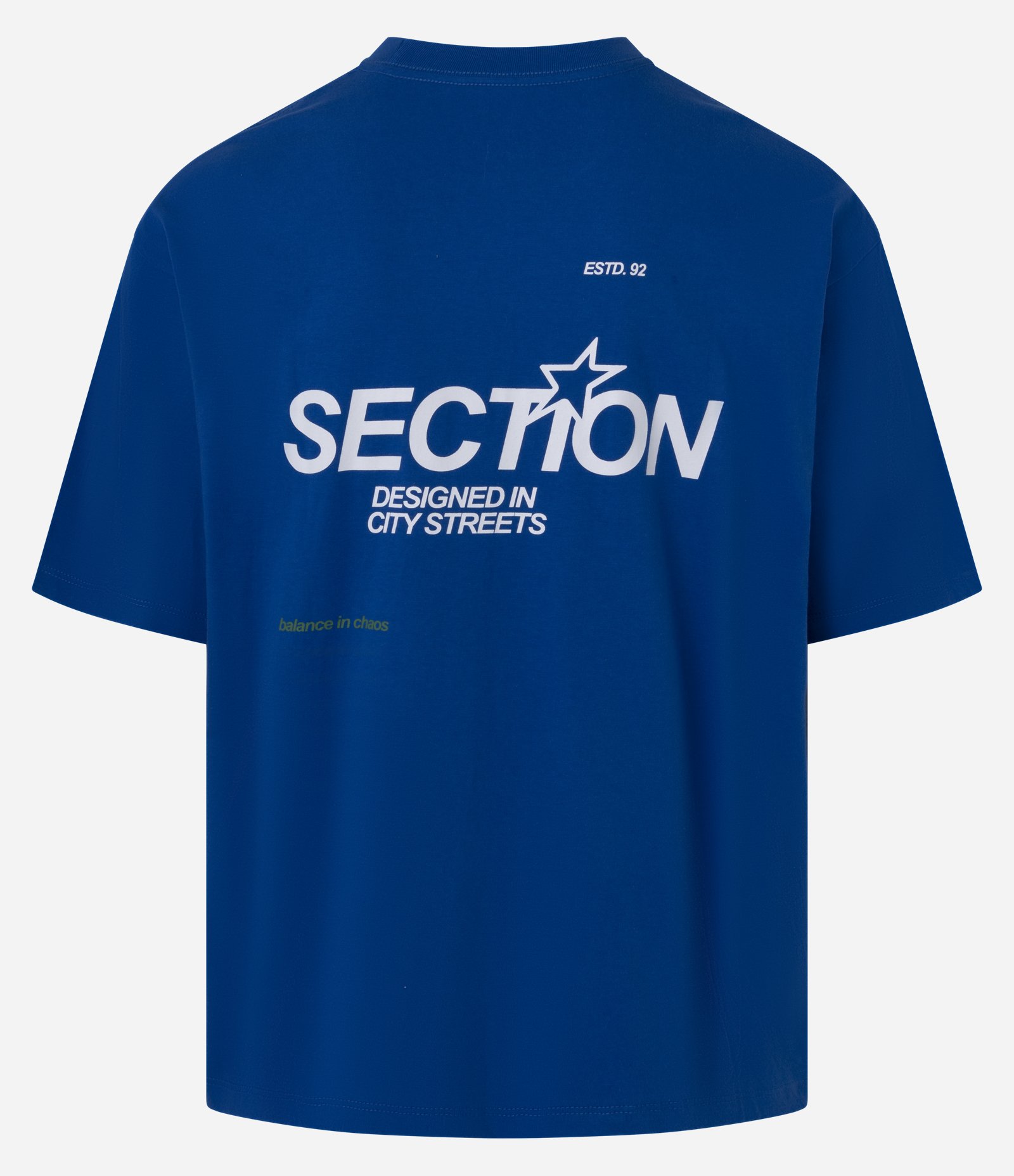 Camiseta Boxy em Algodão com Estampa Lettering Azul 6