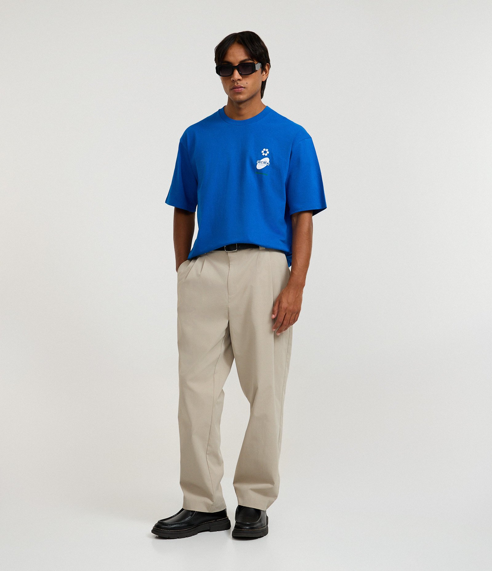 Camiseta Boxy em Algodão com Estampa Lettering Azul 2