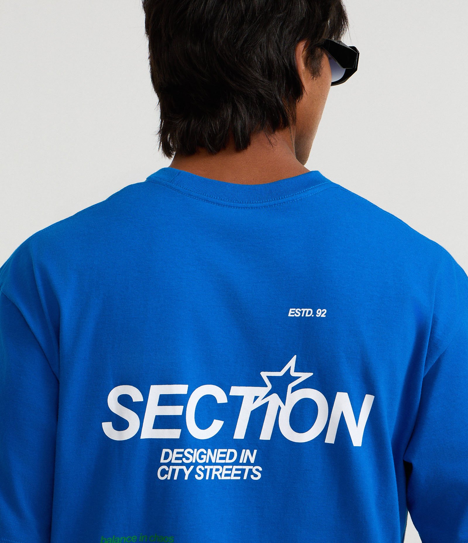 Camiseta Boxy em Algodão com Estampa Lettering Azul 3