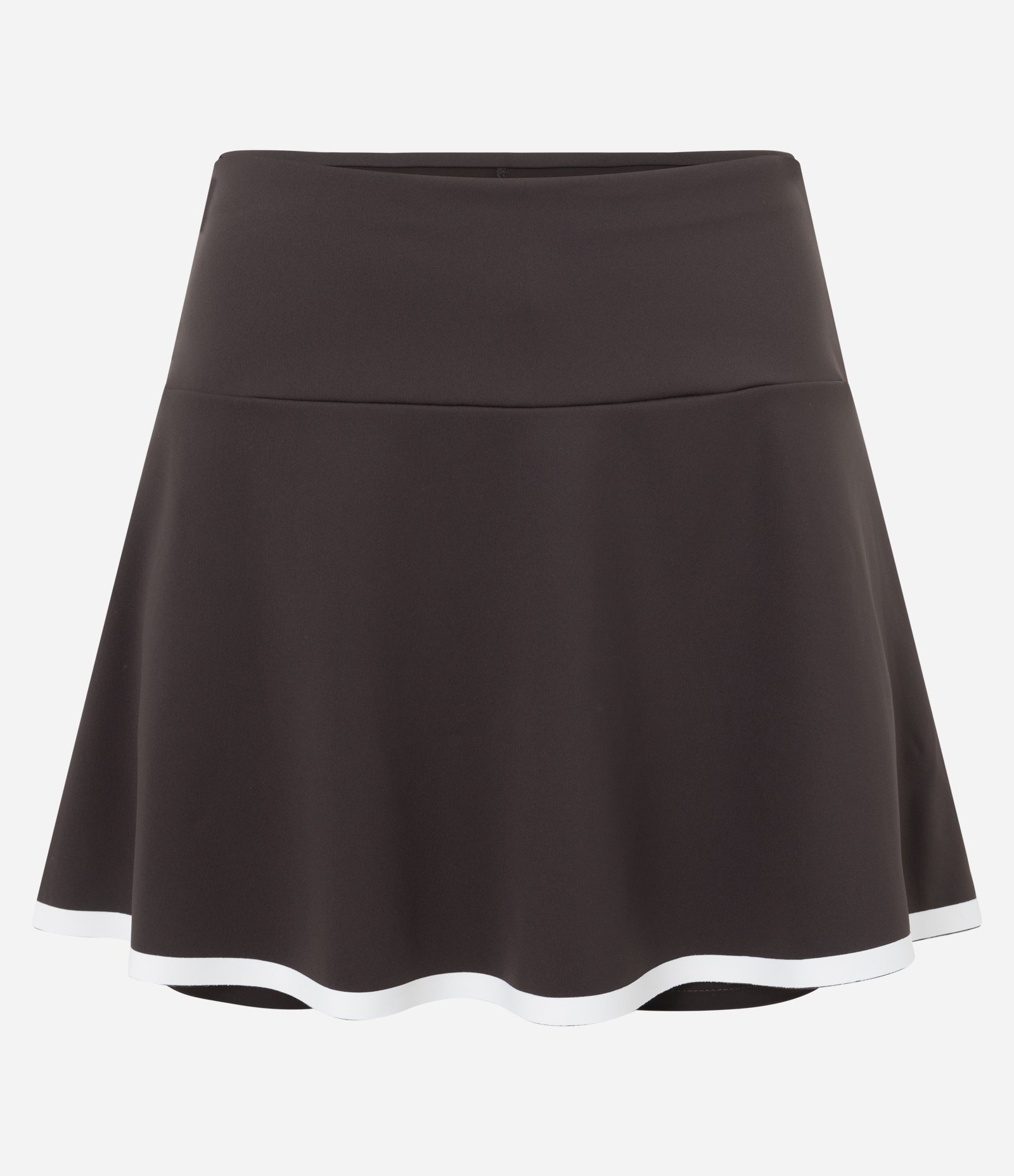 Short Saia Esportivo em Microfibra com Barra Contrastante Marrom 6