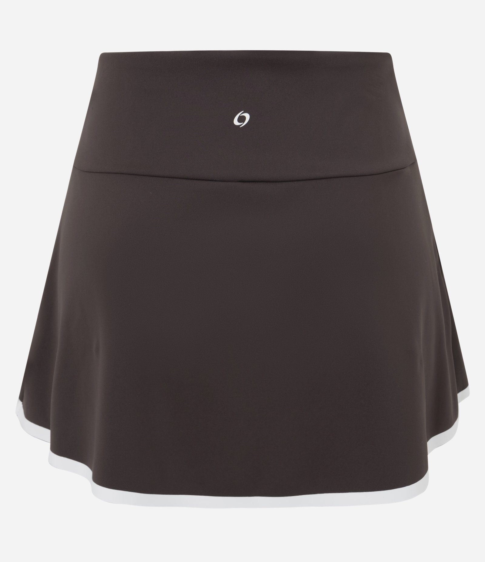Short Saia Esportivo em Microfibra com Barra Contrastante Marrom 7