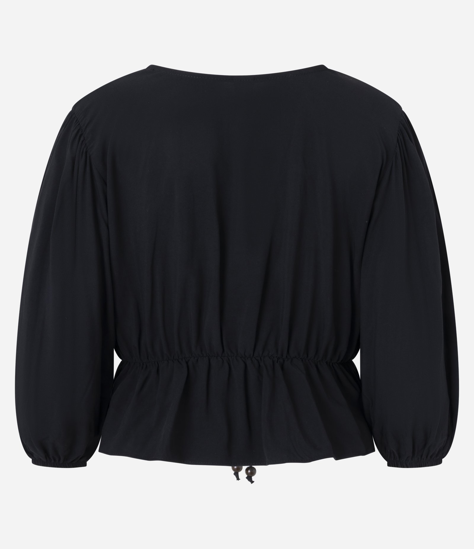 Blusa Peplum em Viscose com Decote V Transpassado Preto 6