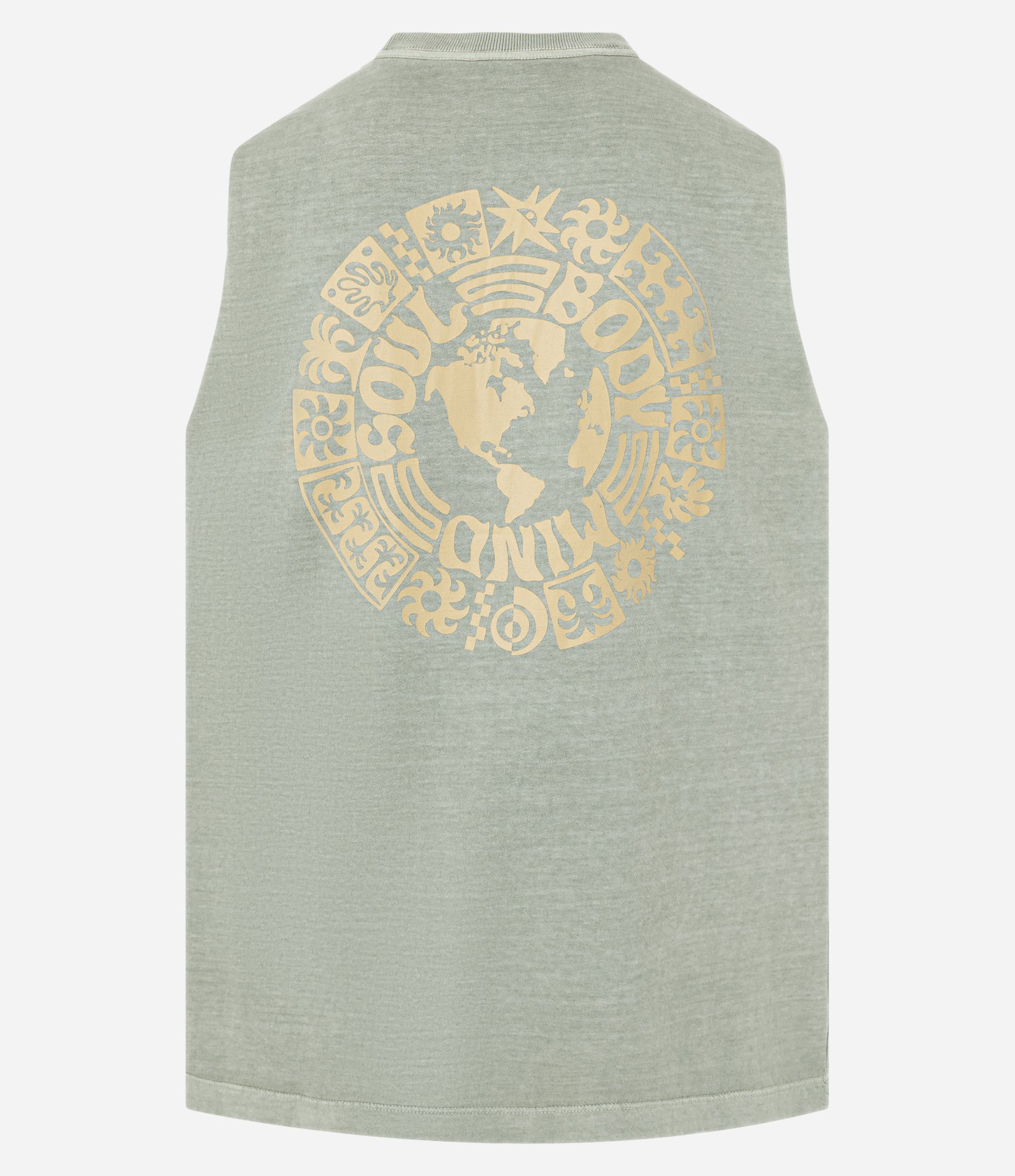 Regata Comfort em Algodão Estonada com Estampa Lettering Soul Body Mind Verde 6