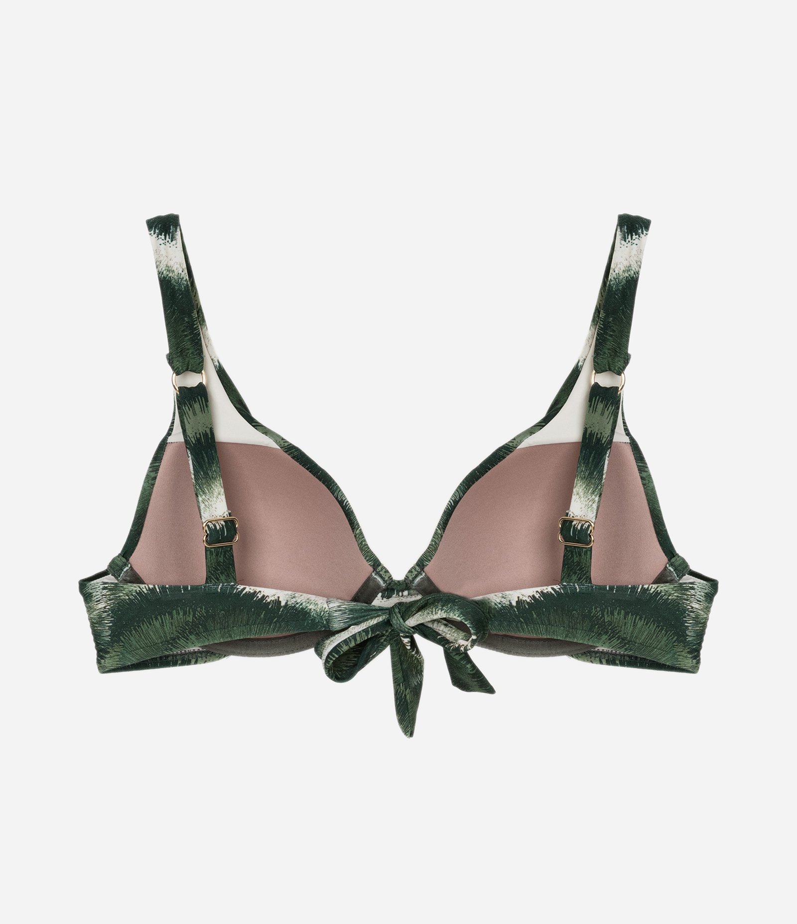 Top Biquíni Meia Taça com Bojo e Estampa Palmeira Real Buriti Verde 7