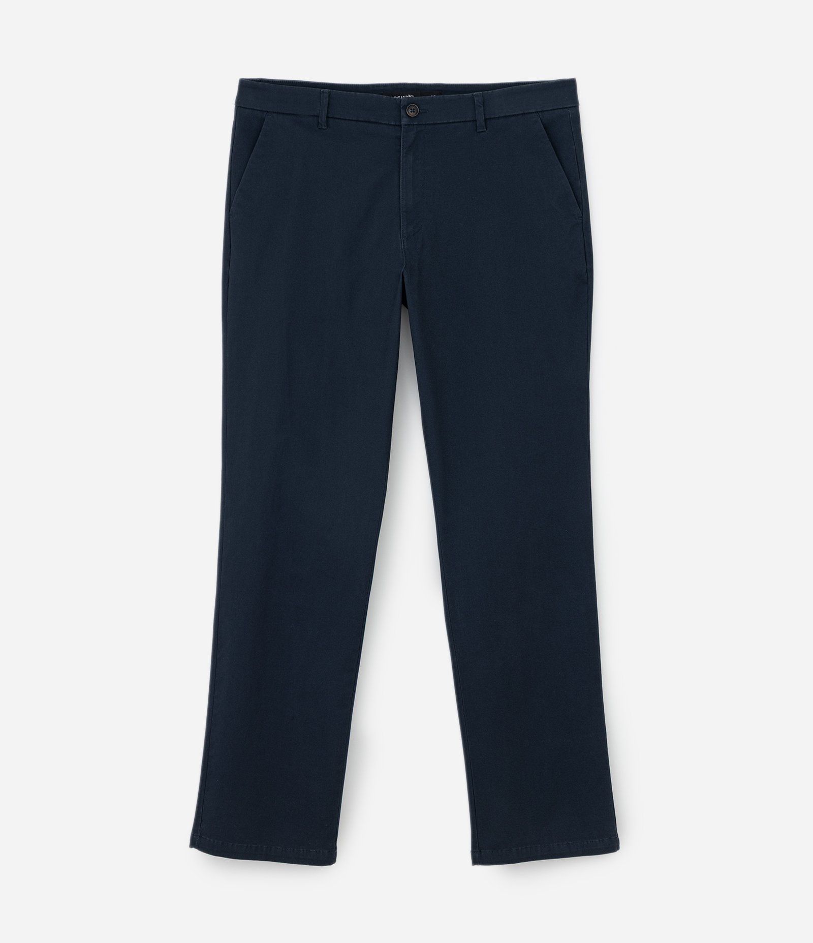 Calça Reta em Sarja Peletizada Azul Escuro 5