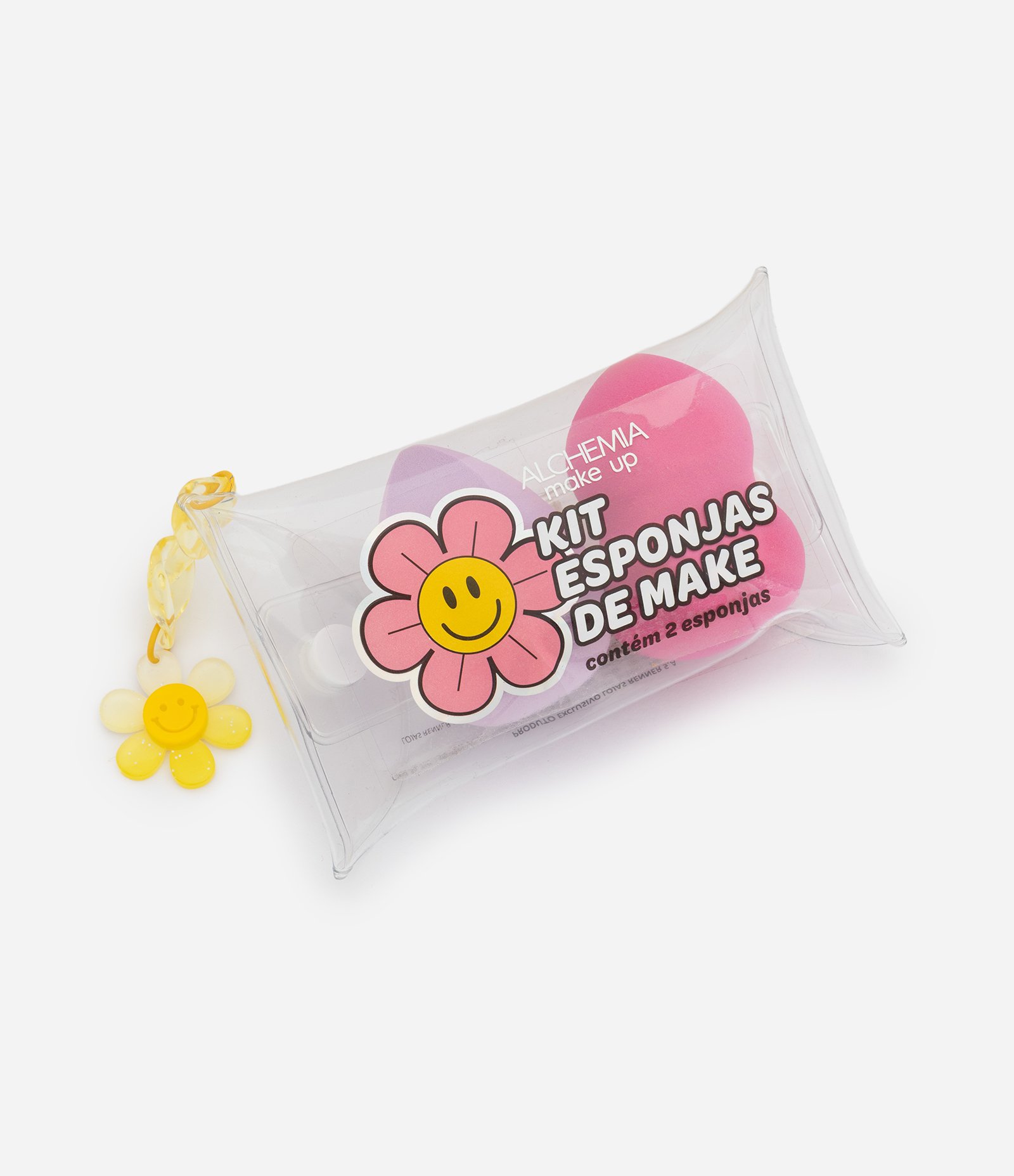 Kit com 2 Esponjas em Bolsinha com Chaveiro Fun Alchemia Lilás e Rosa 1