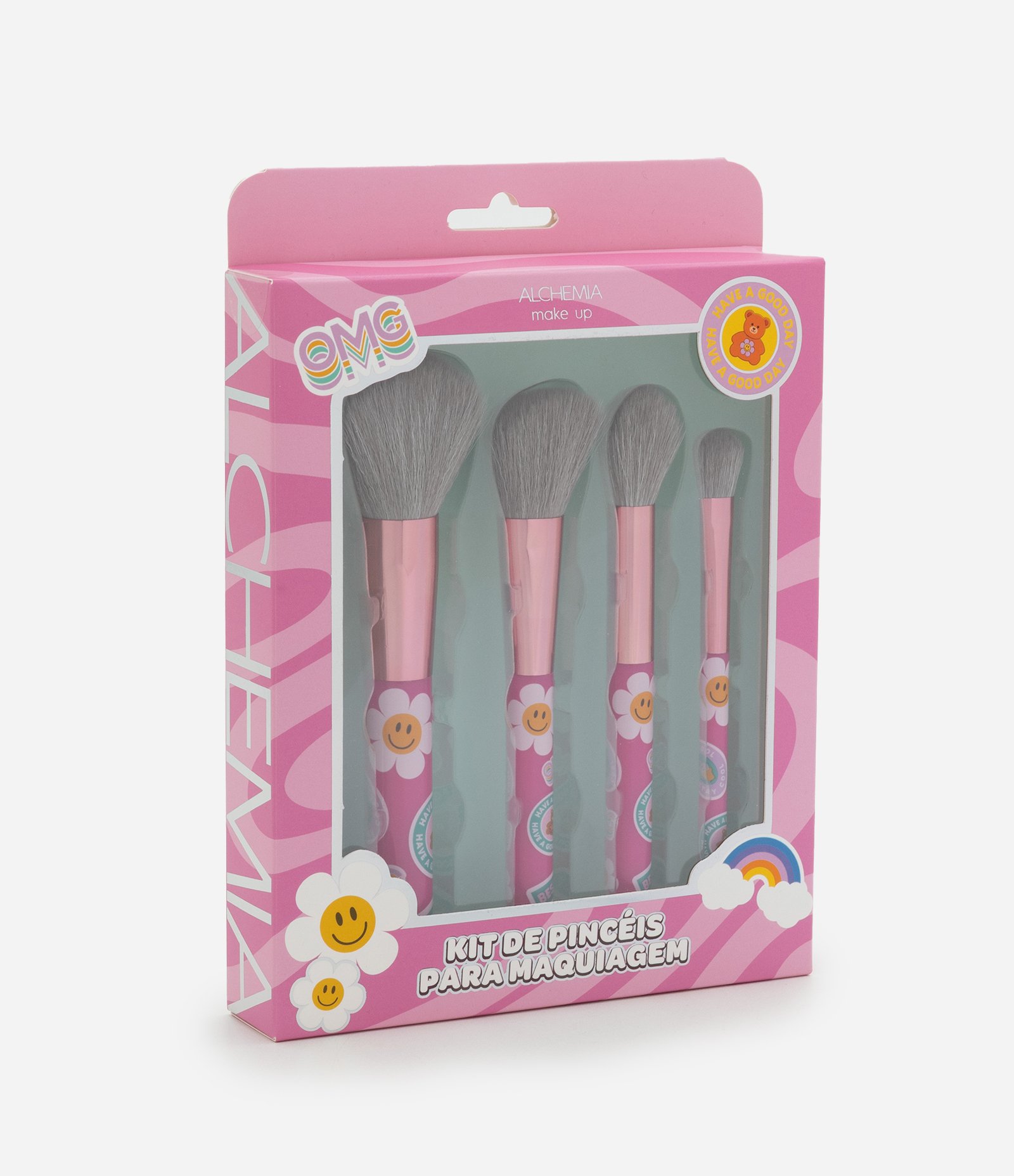 Kit com 4 Pincéis Fun Alchemia Rosa 1