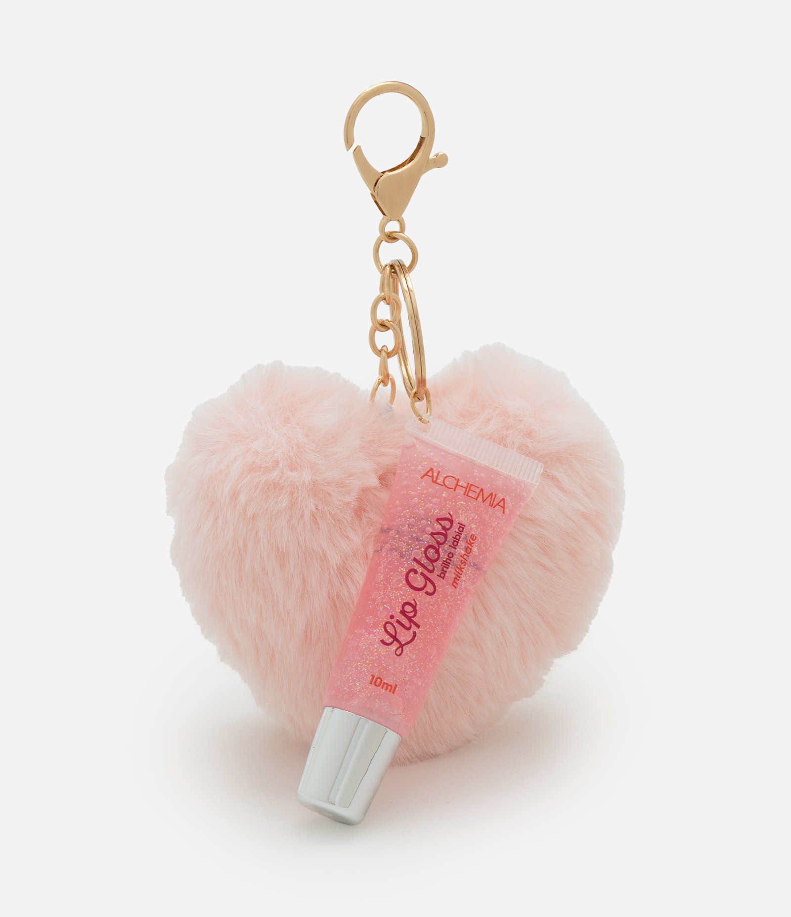 Gloss com Chaveiro de Pelúcia Coração Alchemia Rosa 1