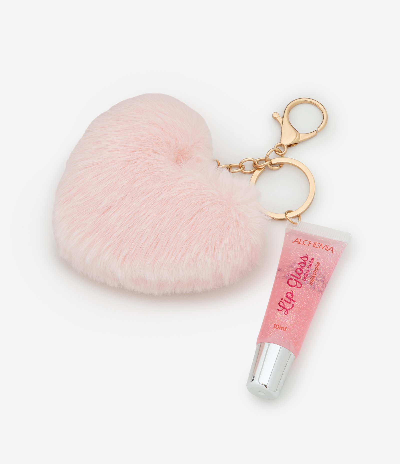 Gloss com Chaveiro de Pelúcia Coração Alchemia Rosa 2