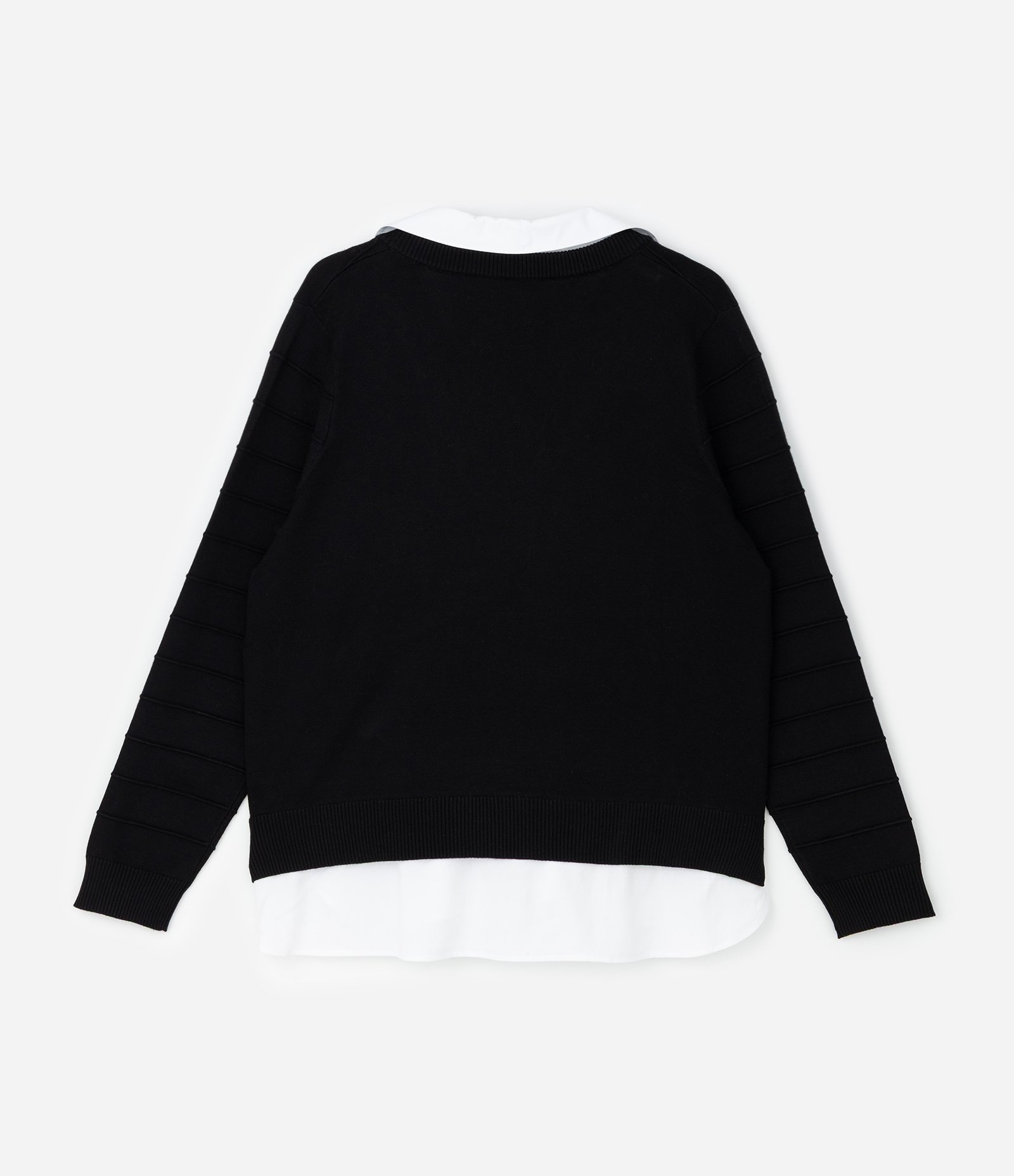 Suéter em Tricô com Efeito de Sobreposição Curve & Plus Size Preto 2