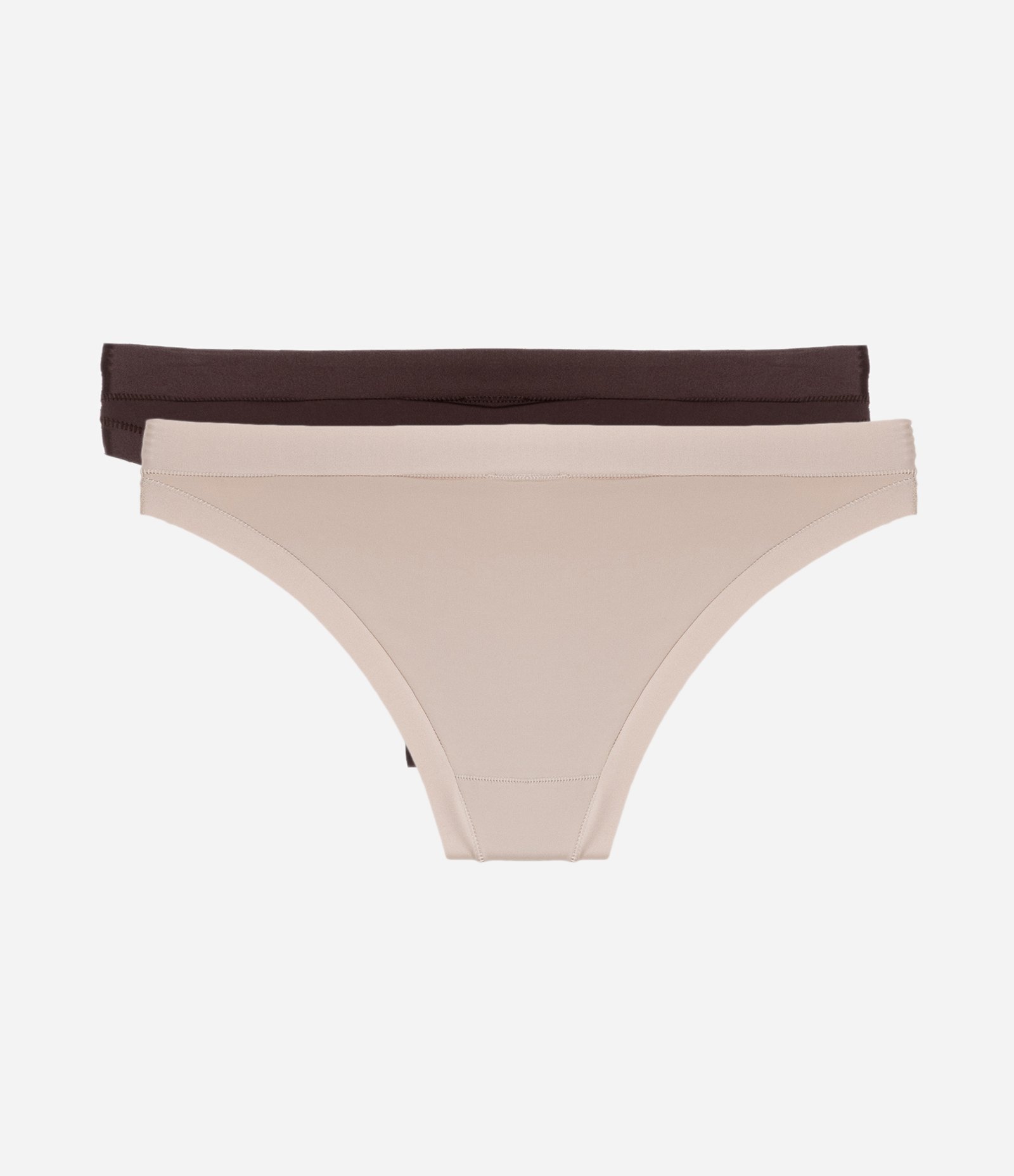 Kit 02 Calcinhas Biquíni em Microfibra Marrom/Bege 2