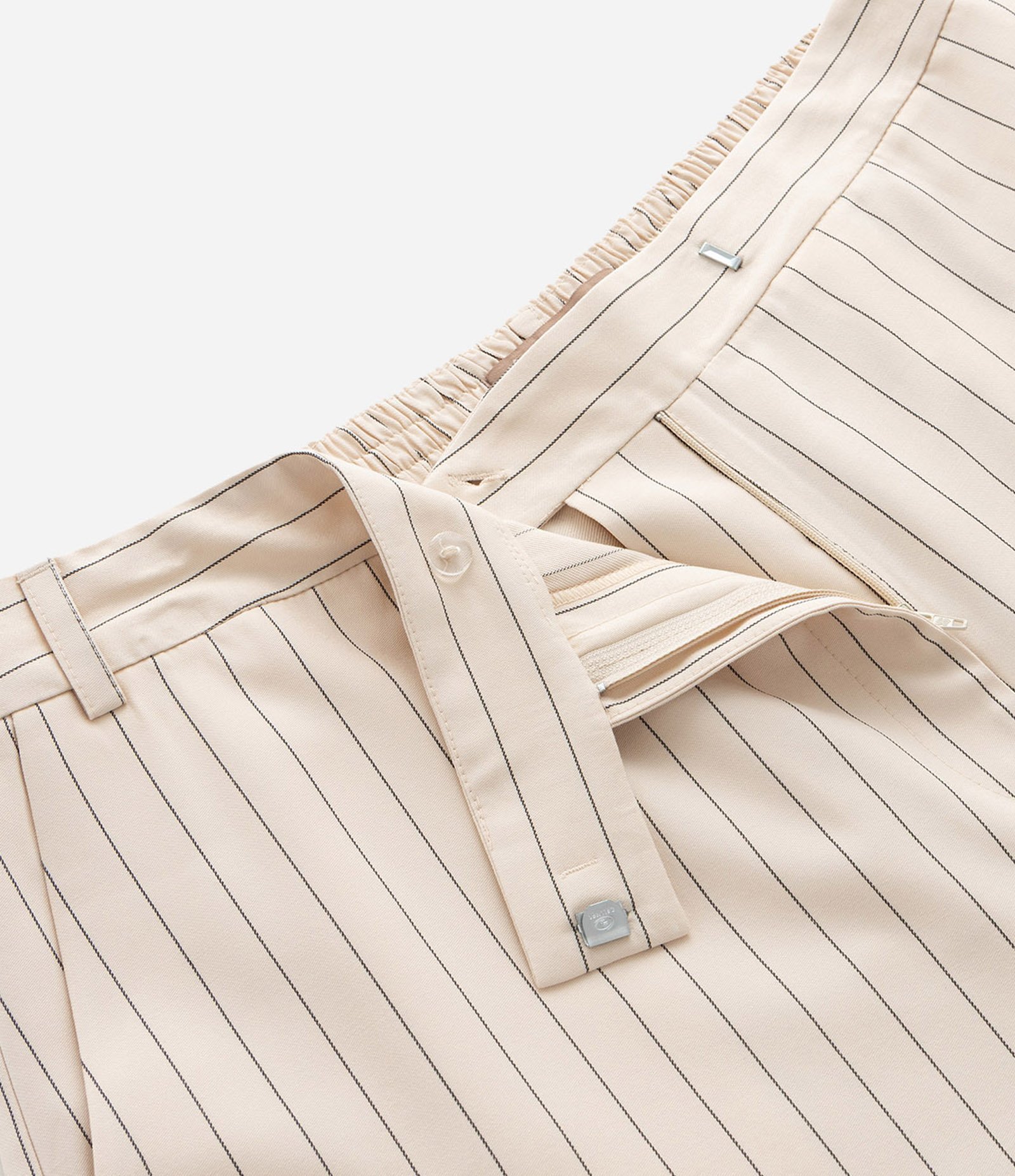 Calça Balloon Alfaiatada com Listras Curve & Plus Size Bege 8