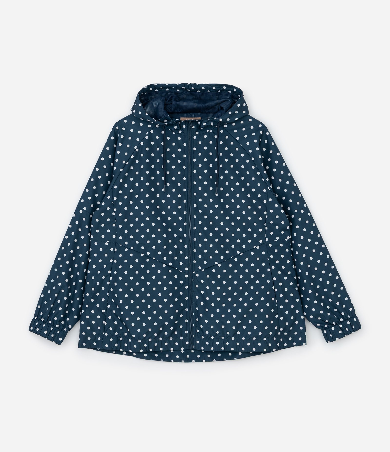 Jaqueta Esportiva Corta Vento com Capuz Estampa Poá Azul 5