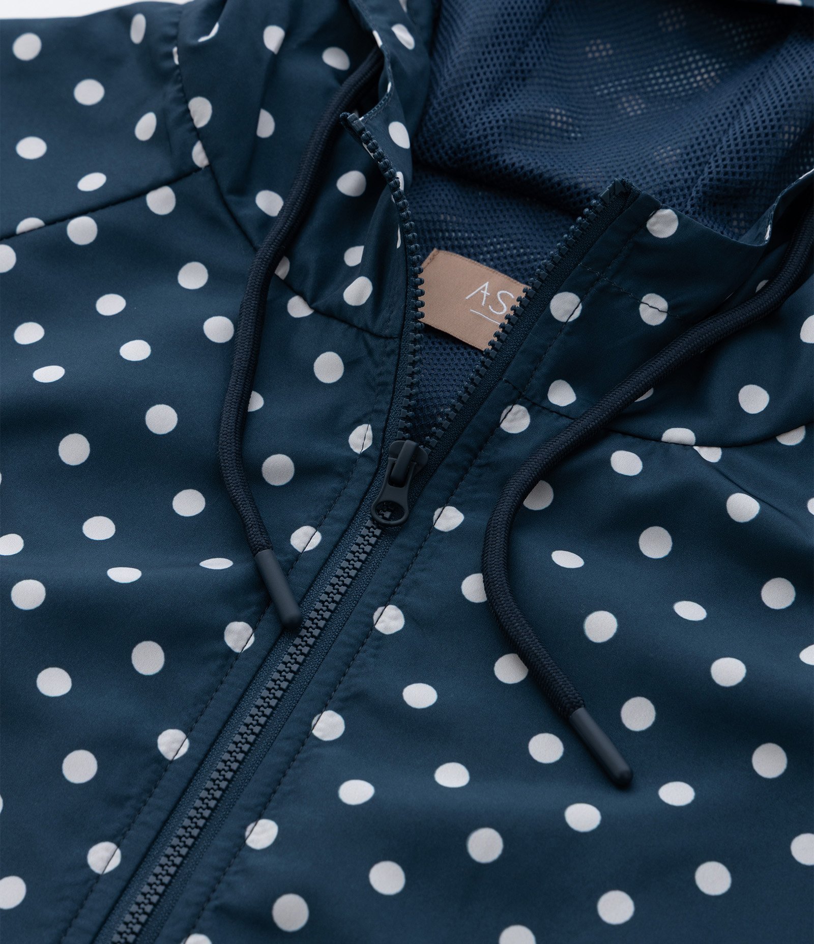 Jaqueta Esportiva Corta Vento com Capuz Estampa Poá Azul 10