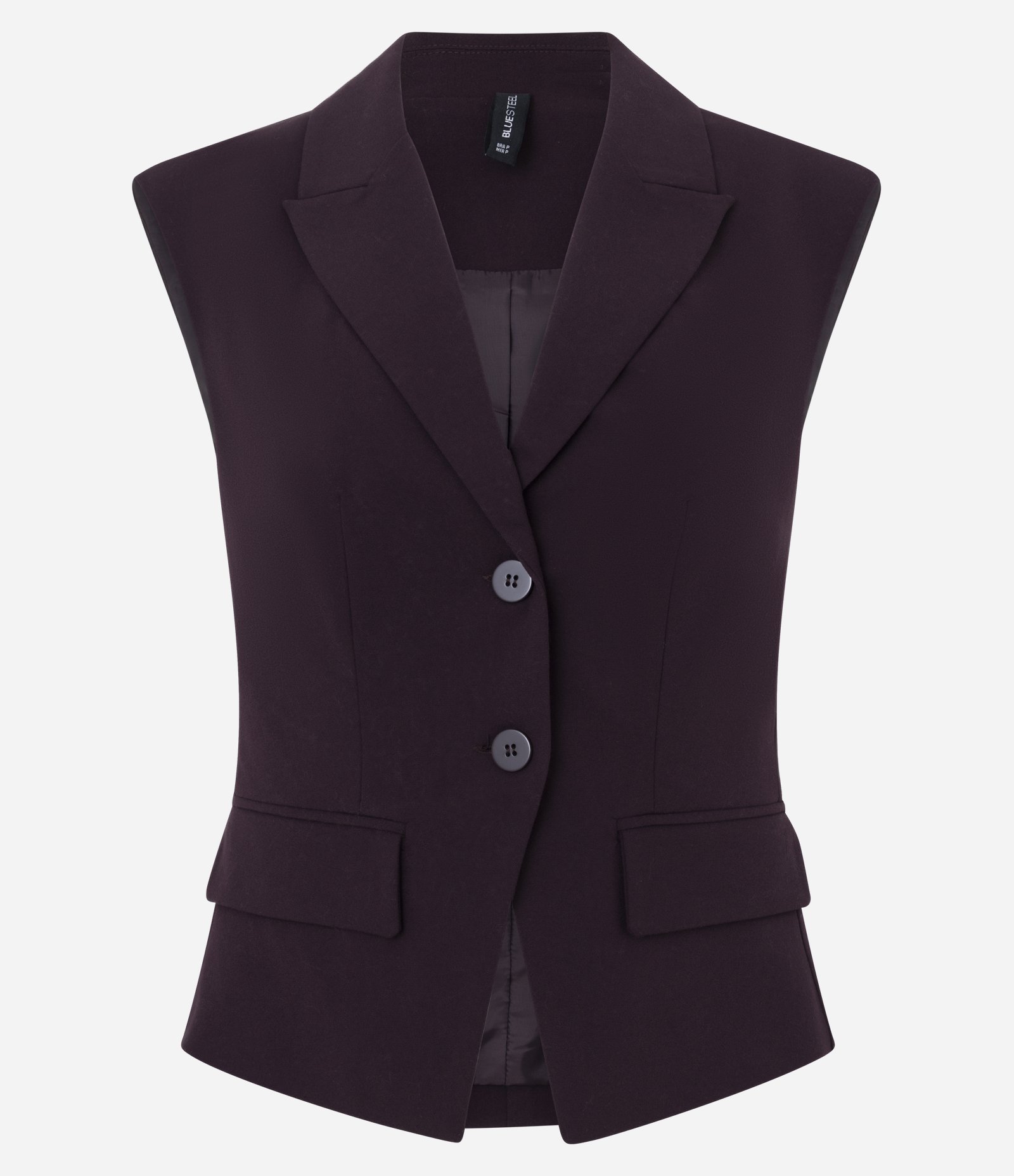 Colete Hourglass em Alfaiataria com Bolsos Frontais Roxo 7