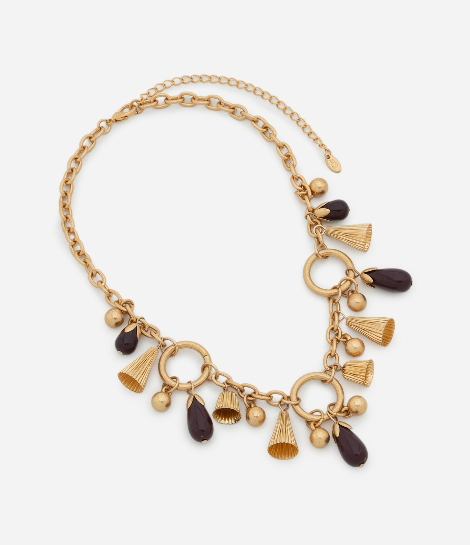 Colar Curto Berloque com Múltiplos Pingentes Dourado 3