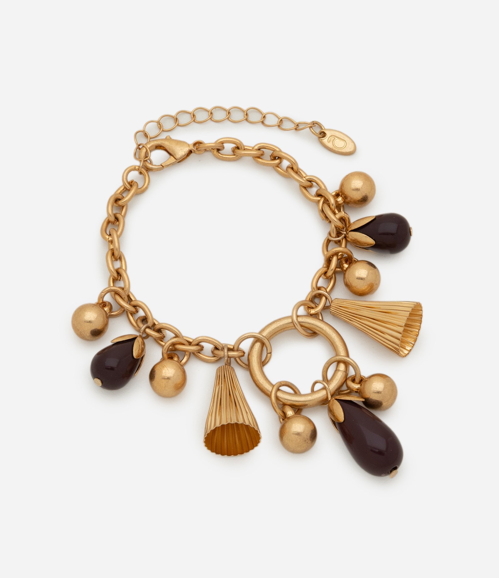 Pulseira Berloque com Múltiplos Pingentes Dourado 3