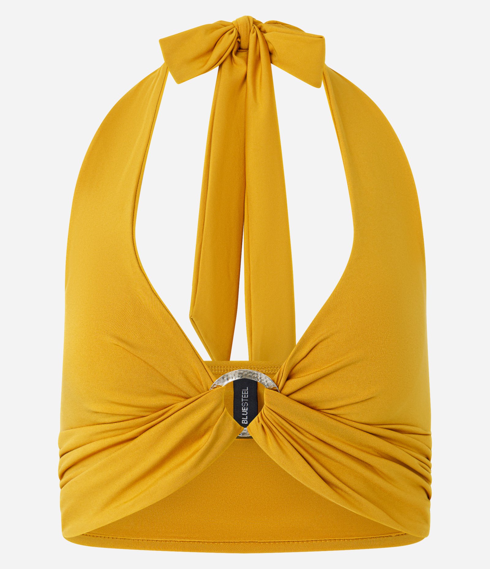 Blusa Frente Única com Aviamento no Busto Dourado 5