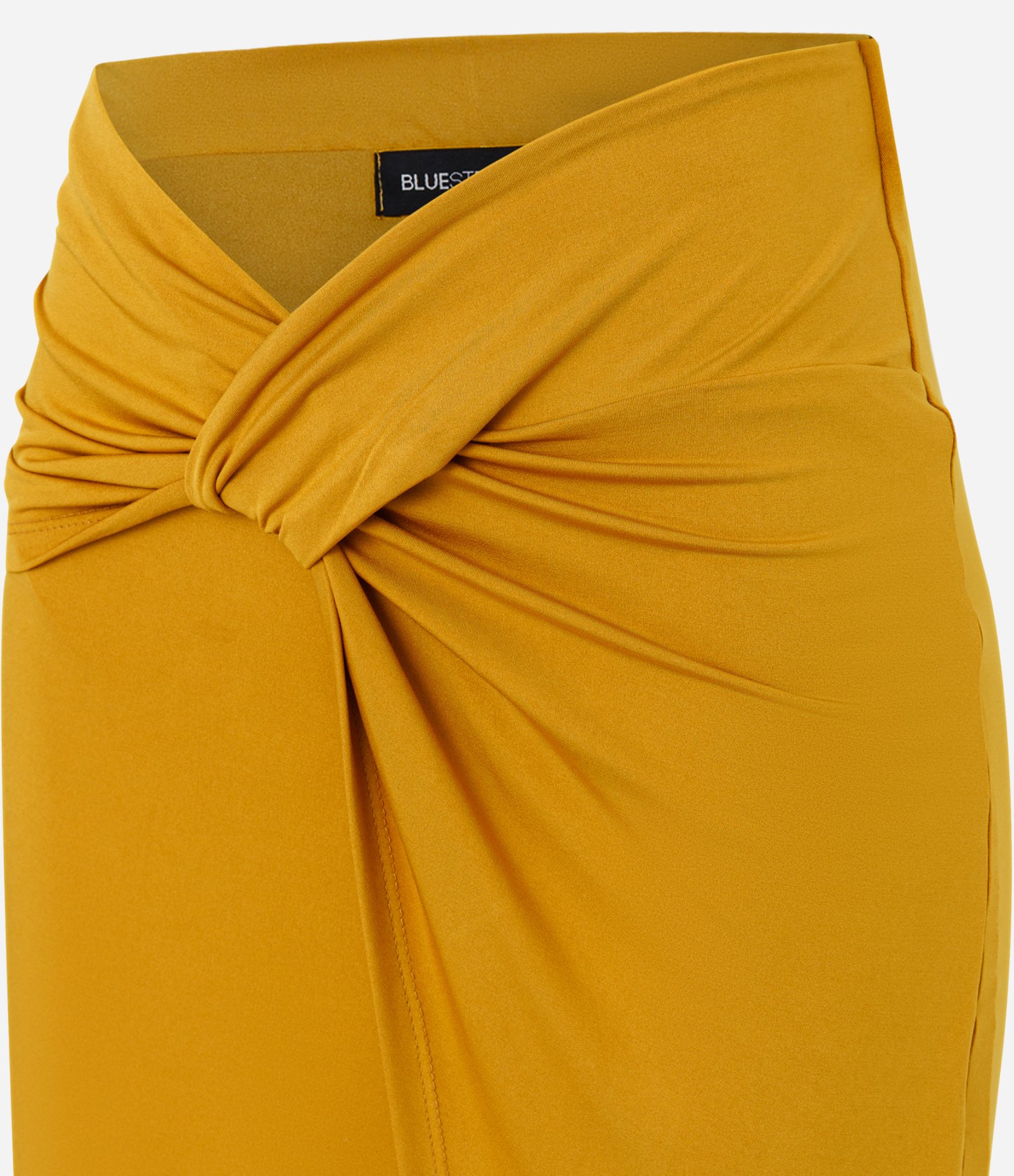 Saia New Midi em Jersey com Transpassado na Cintura Dourado 6