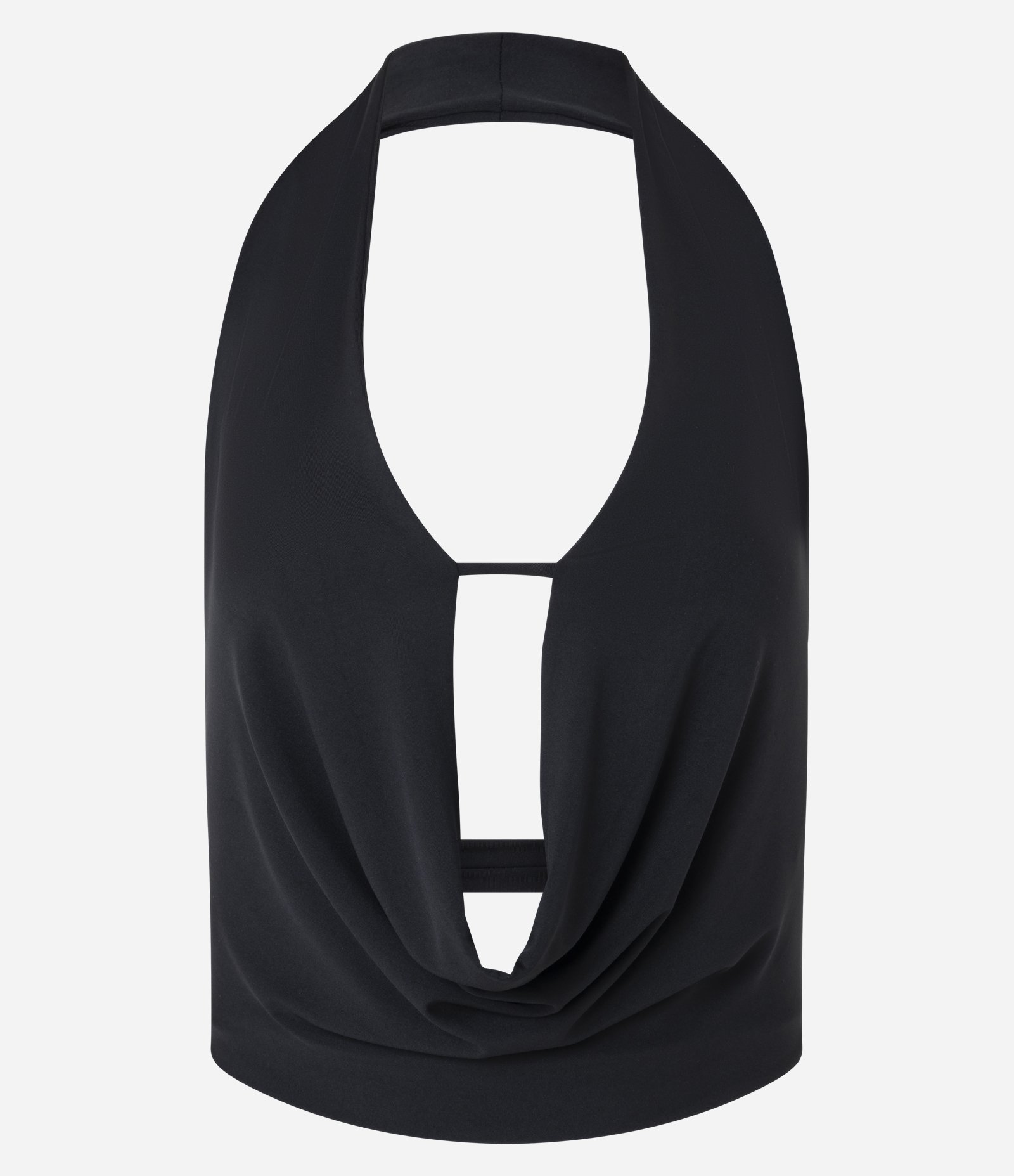 Blusa Frente Única em Microfibra com Decote Profundo Preto 6