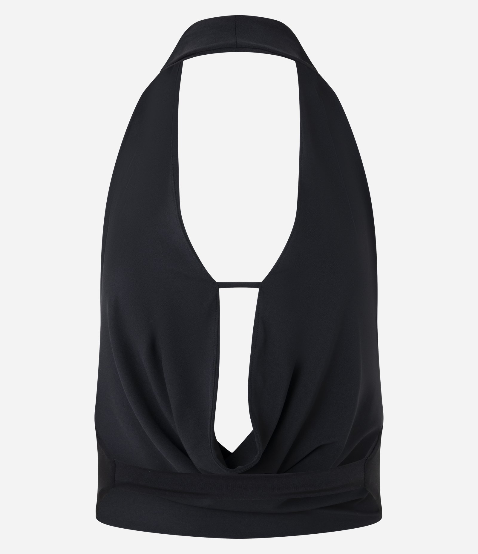 Blusa Frente Única em Microfibra com Decote Profundo Preto 7