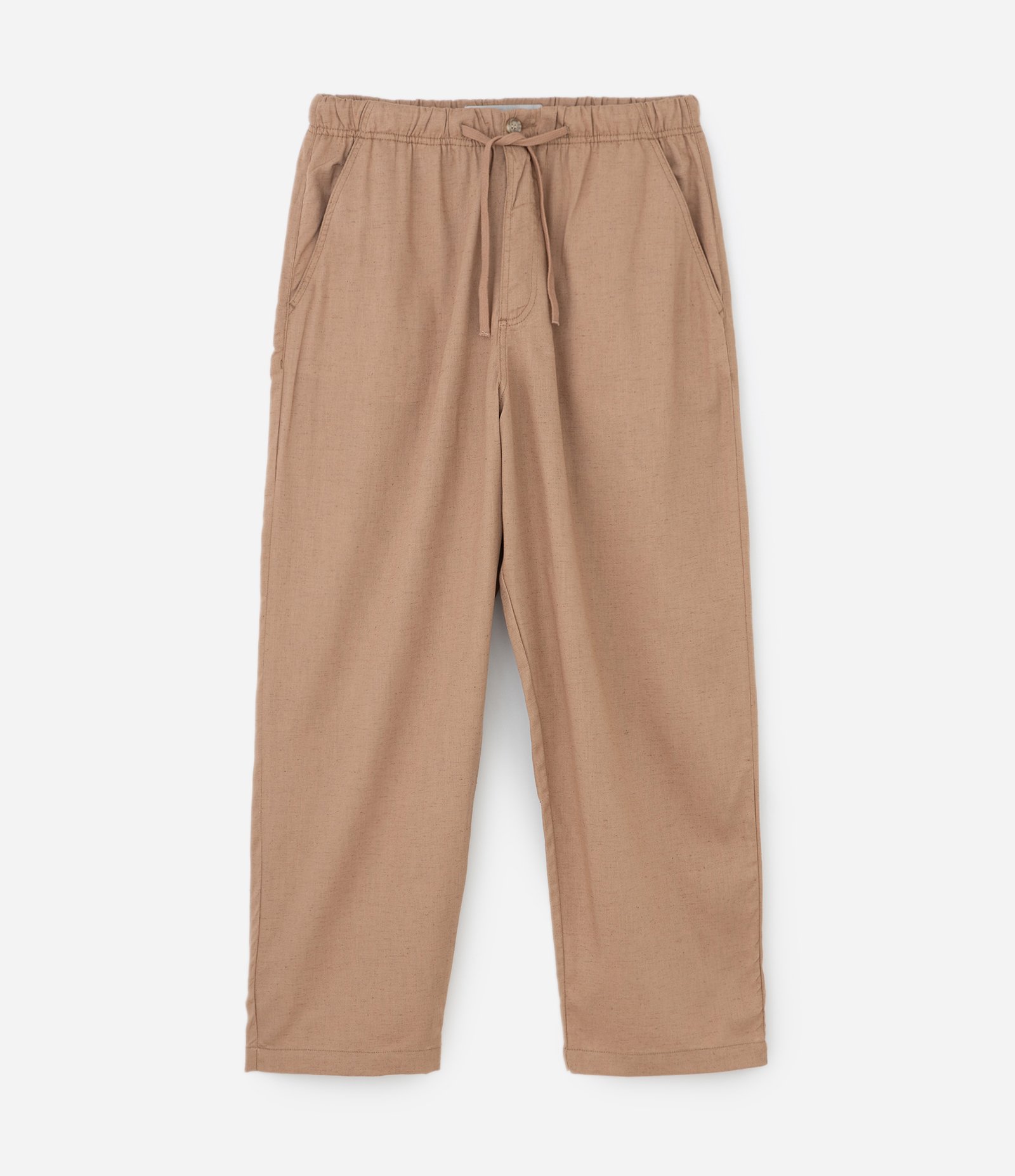 Calça Balloon em Viscolinho com Cós Elástico Bege 5