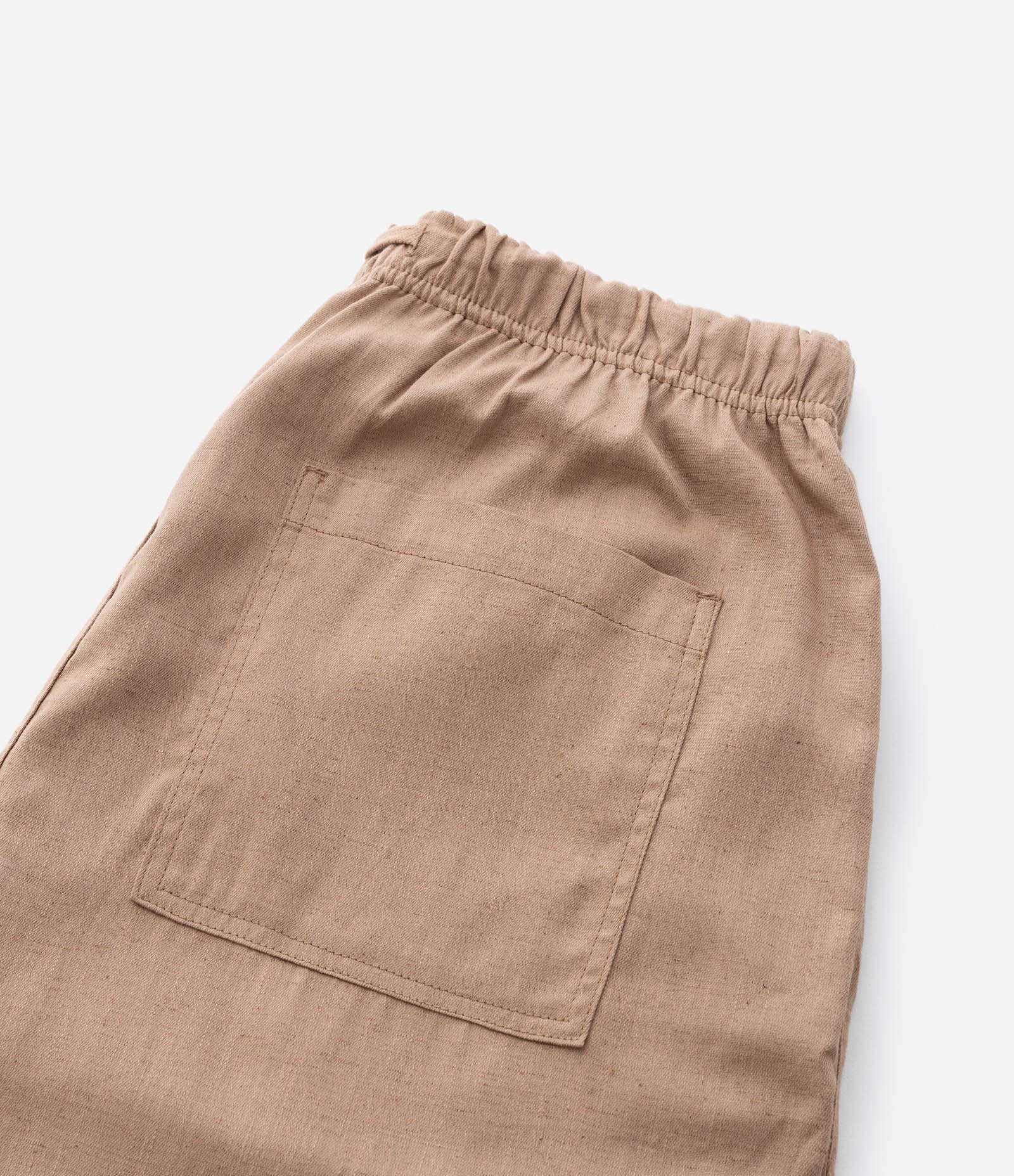 Calça Balloon em Viscolinho com Cós Elástico Bege 8