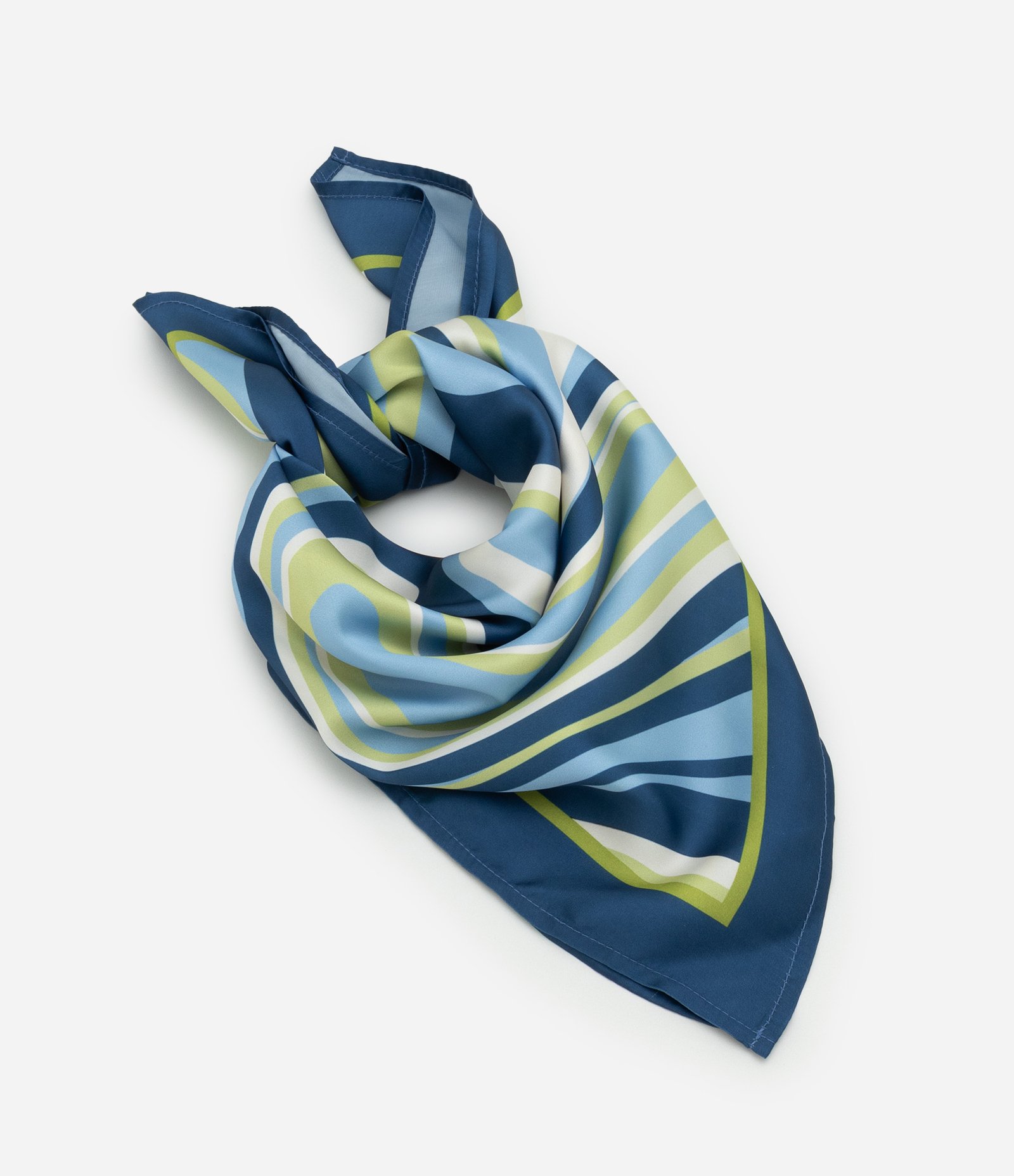 Lenço Quadrado em Cetim com Estampa de Listras Multicores 1