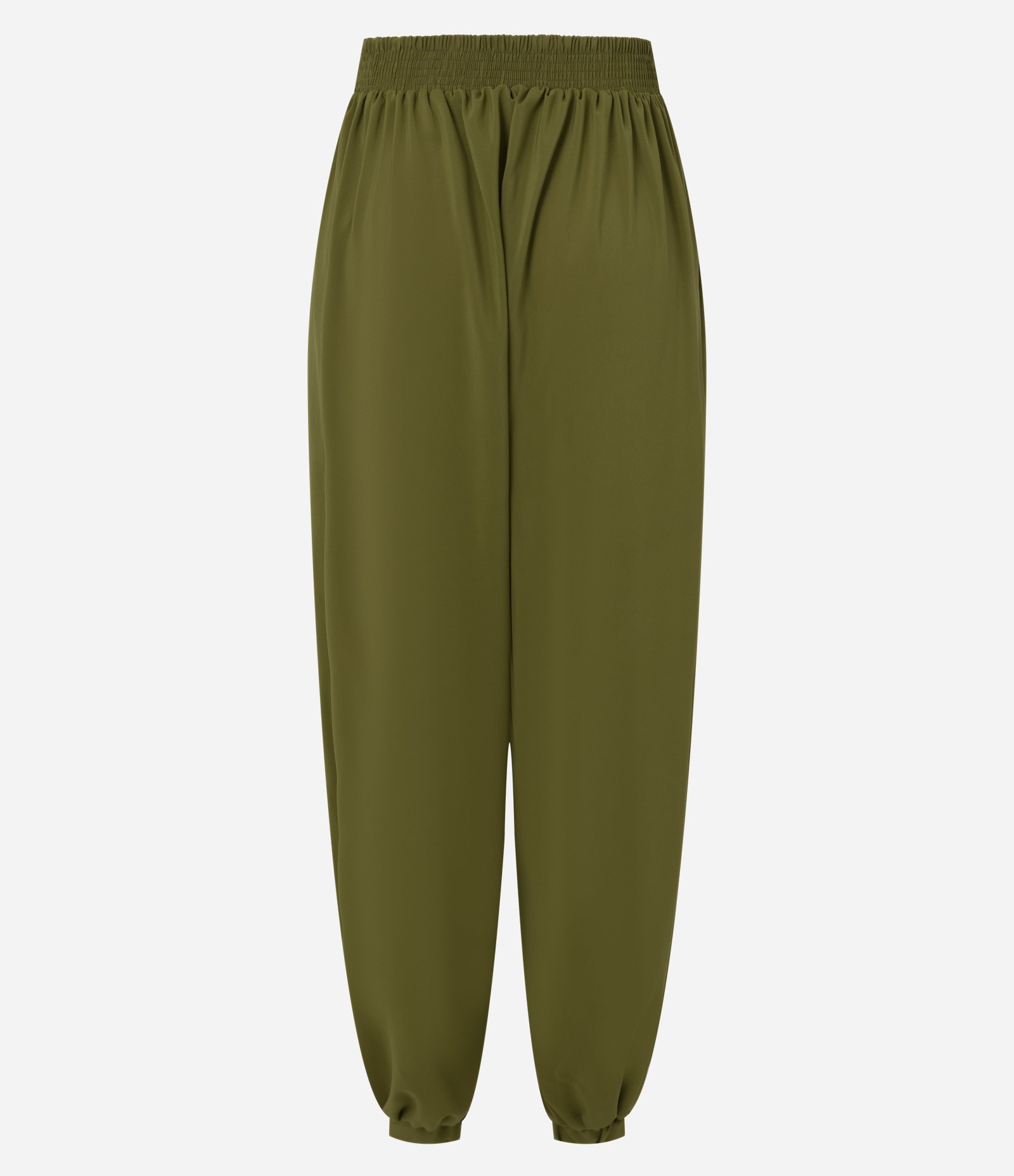 Calça Aladim em Crepe com Pregas e Cós Largo Verde 7