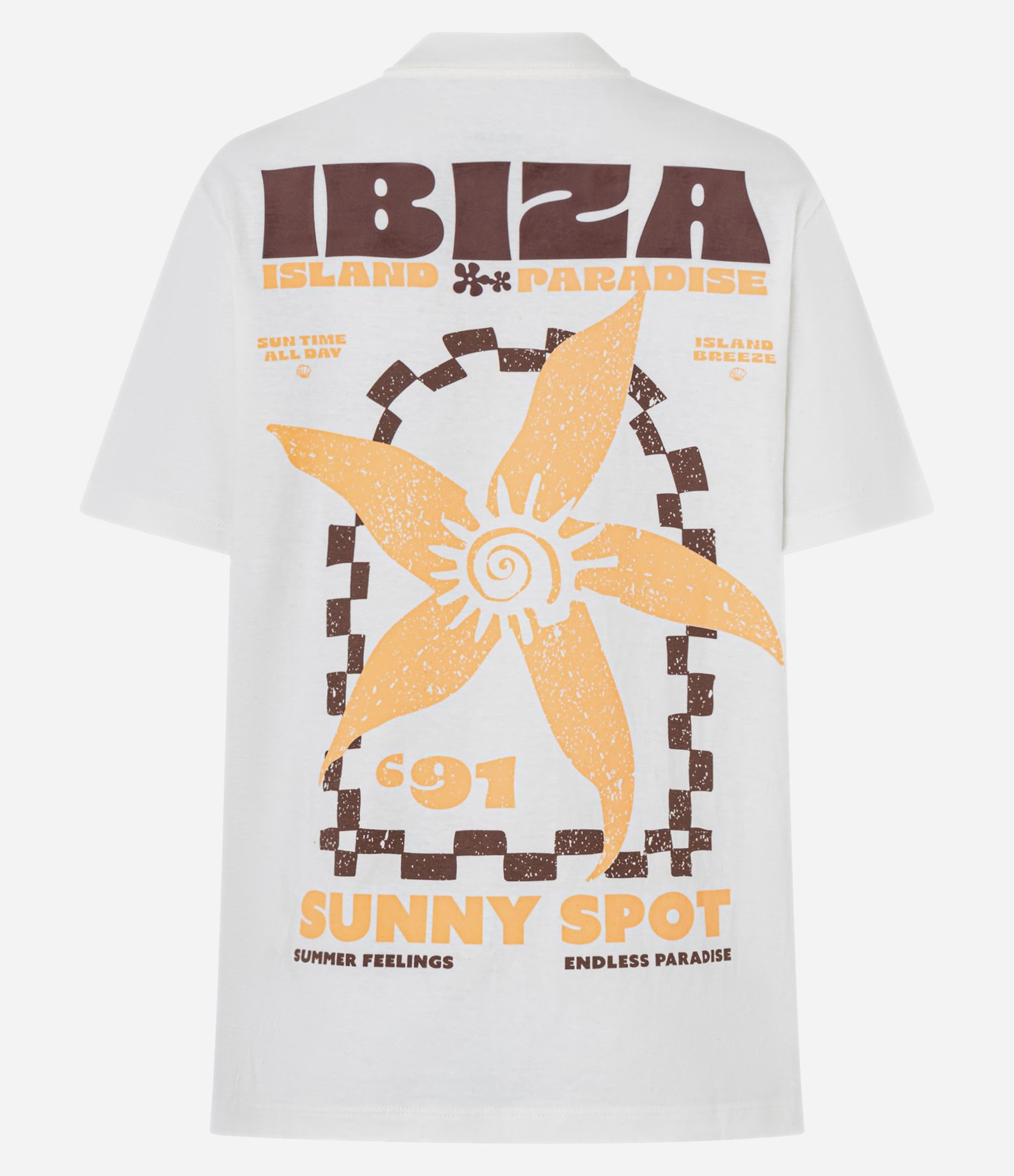 Camiseta T-shirt em Algodão com Estampa Ibiza Branco 6
