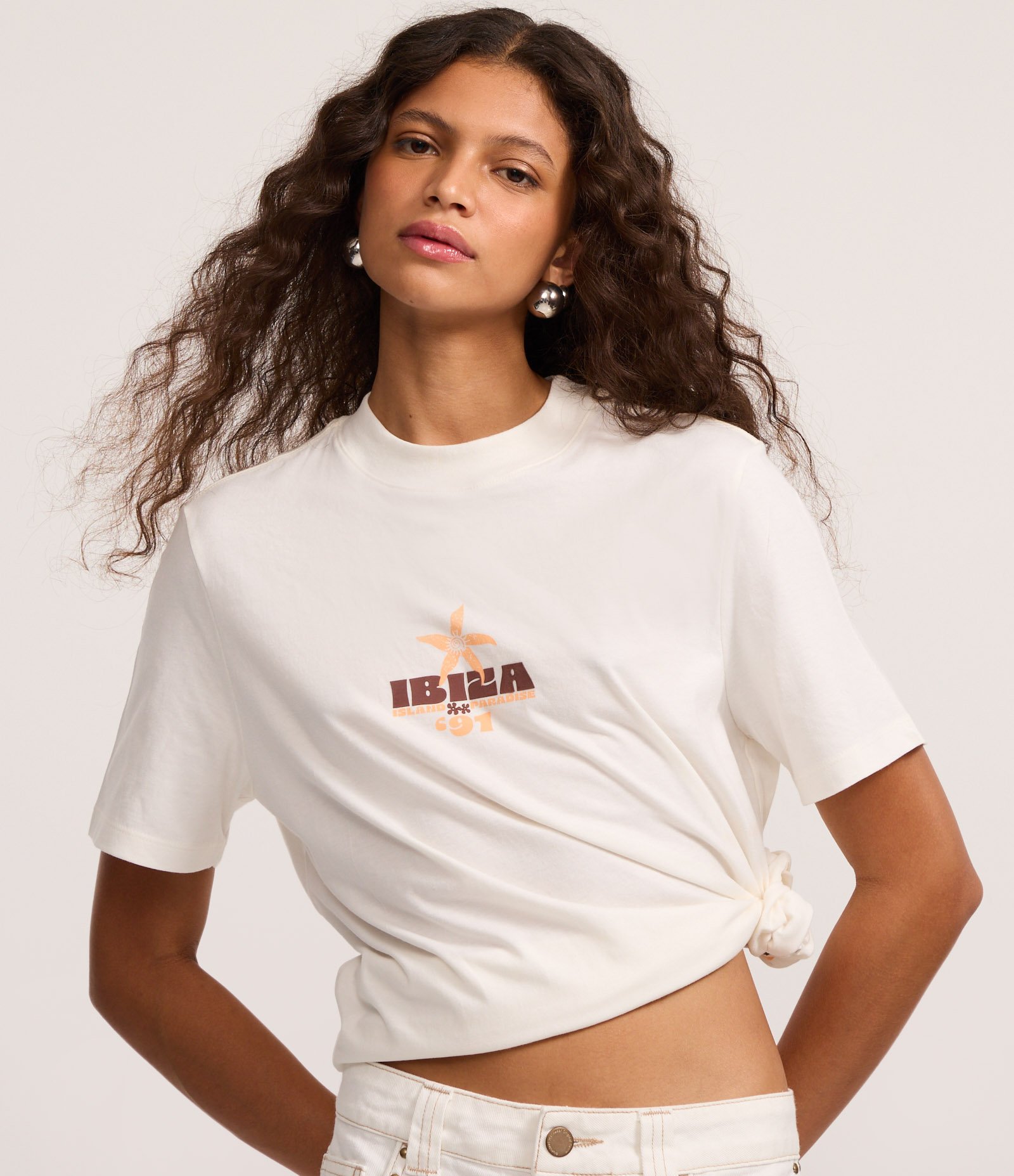 Camiseta T-shirt em Algodão com Estampa Ibiza Branco 3