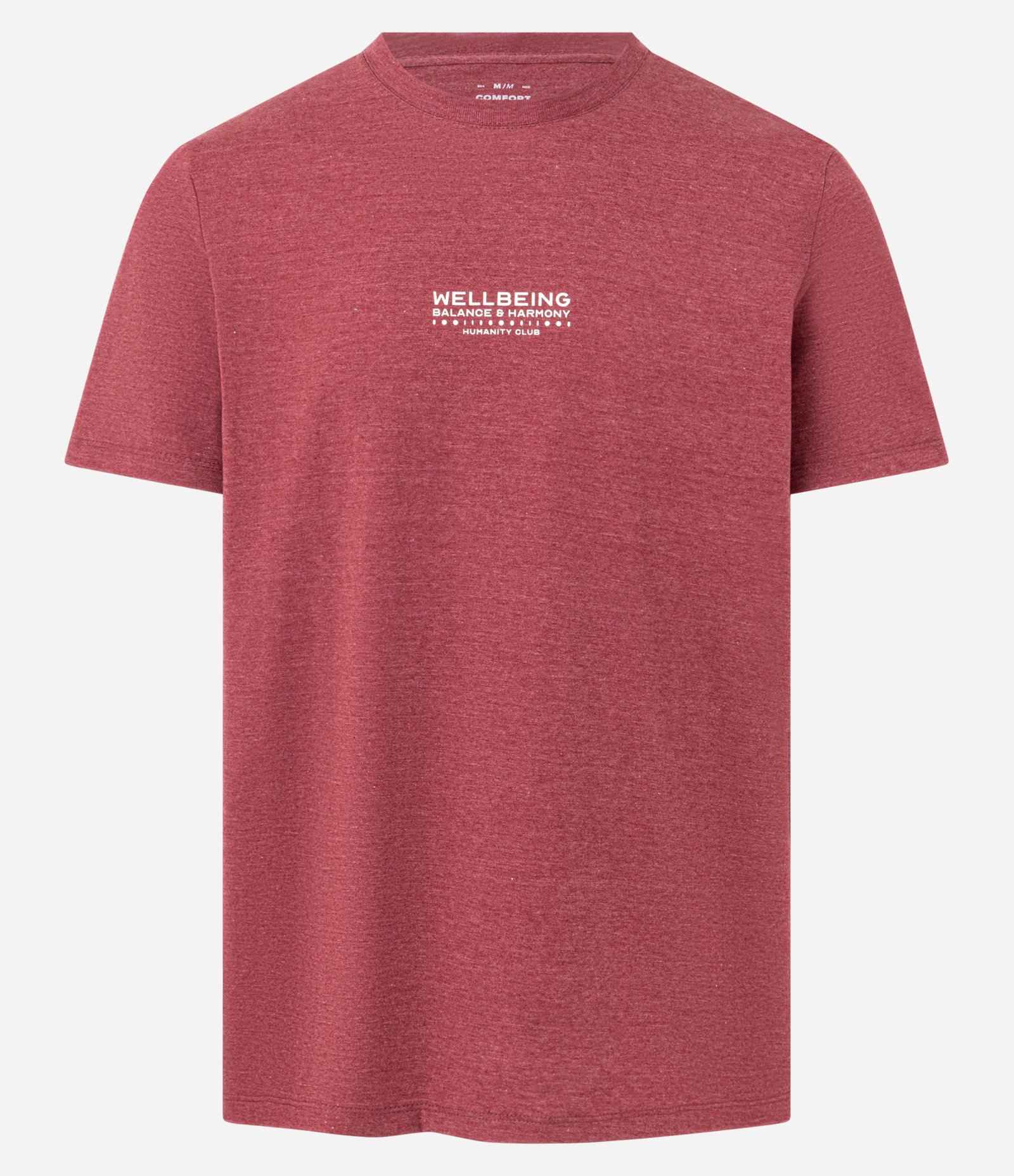 Camiseta Comfort em Algodão com Estampa Lettering Bordô 1