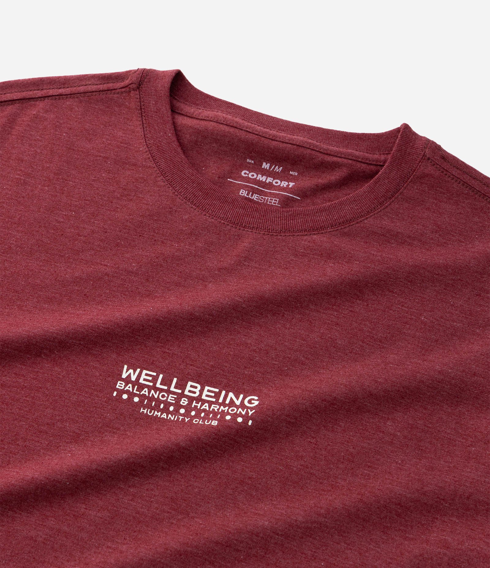 Camiseta Comfort em Algodão com Estampa Lettering Bordô 3