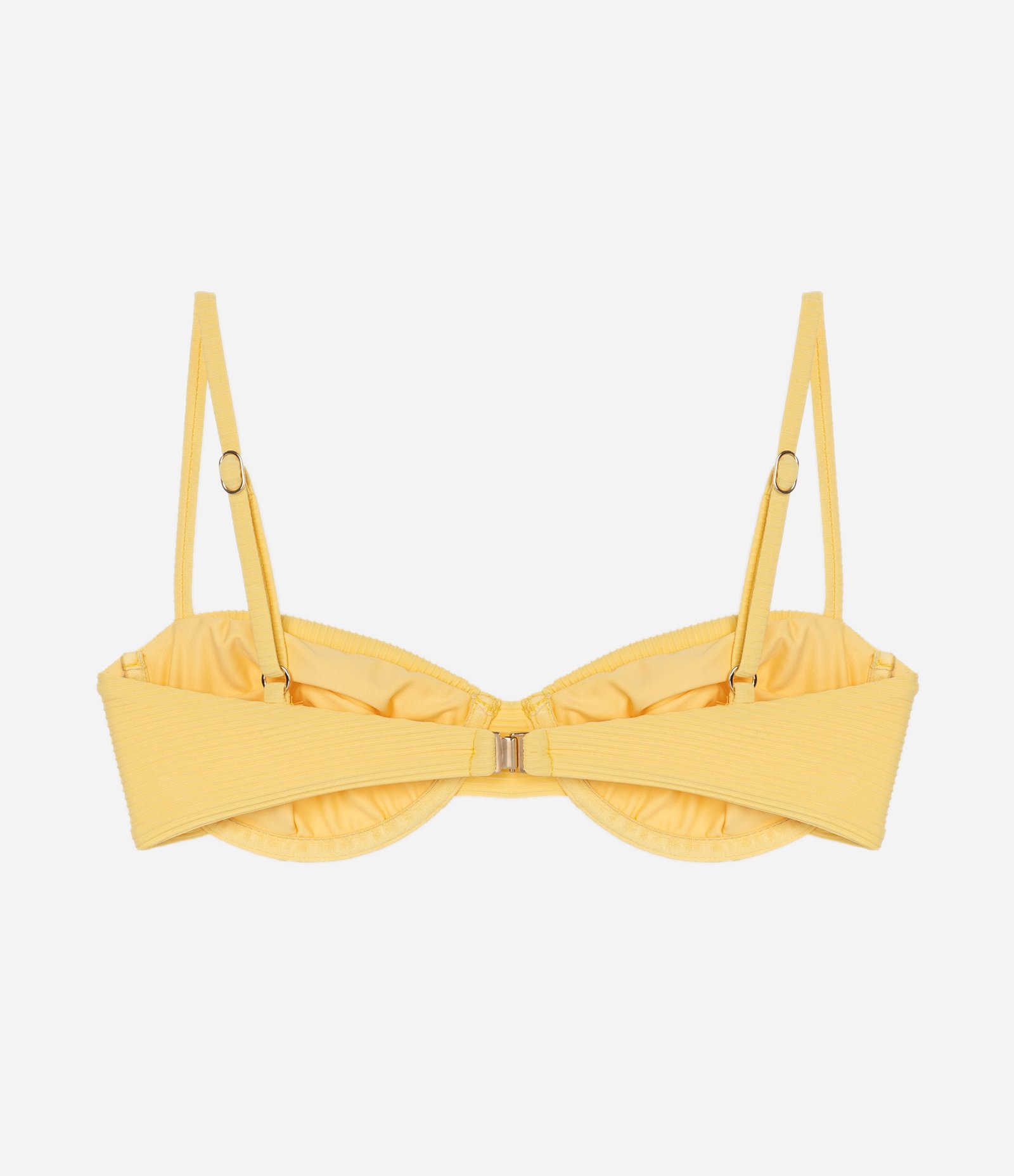 Biquíni Top Meia Taça em Microfibra Texturizada com Alças Ajustáveis Amarelo 6