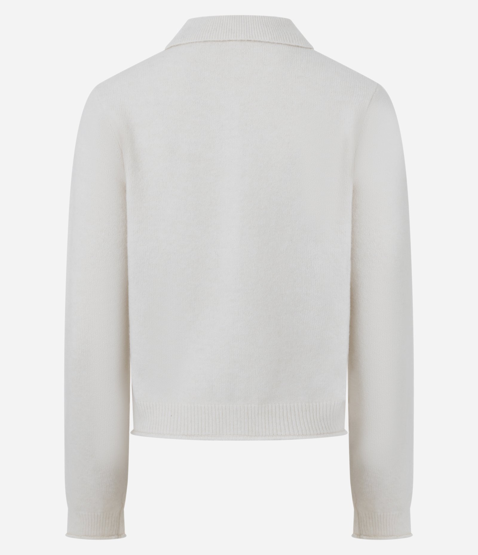 Cardigan em Tricô com Botões e Gola Polo Off White 3