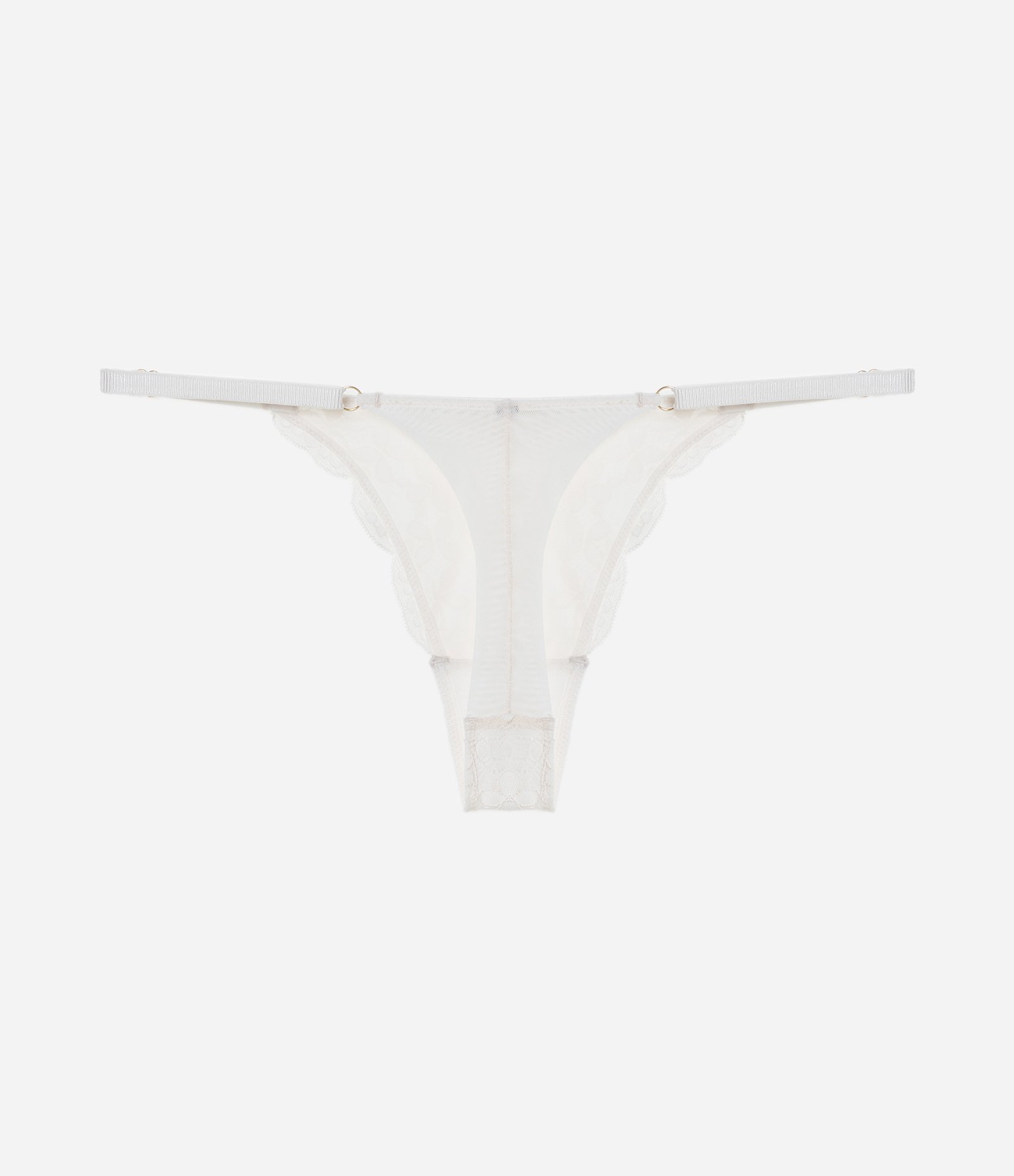 Calcinha String Fio em Renda Floral Branco 2