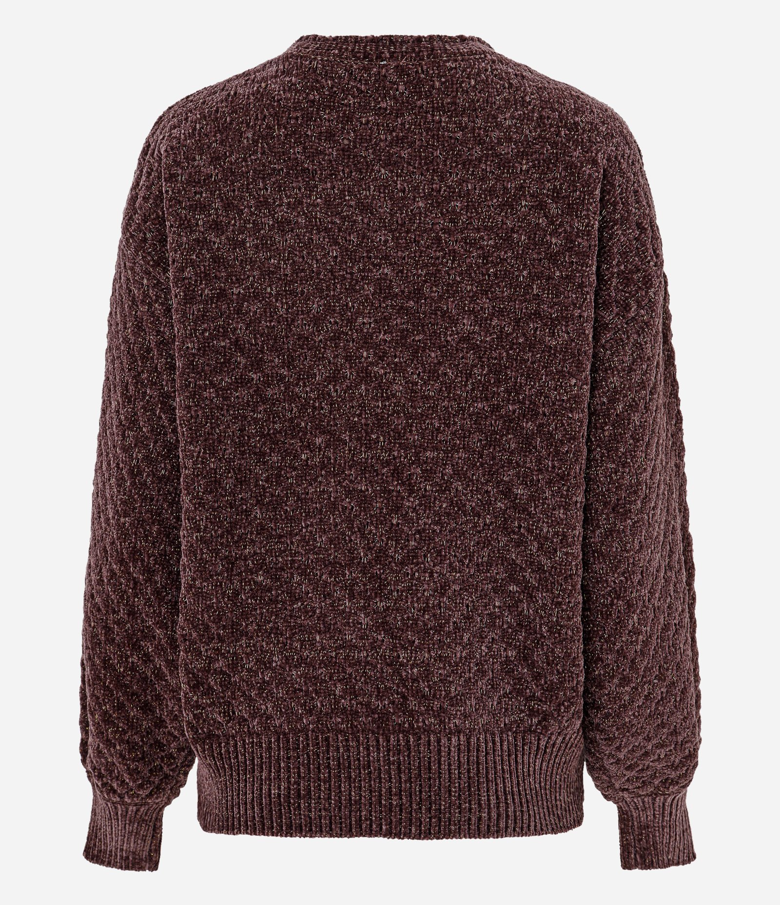 Blusão em Tricô com Detalhe na Gola e Punhos Vinho 3